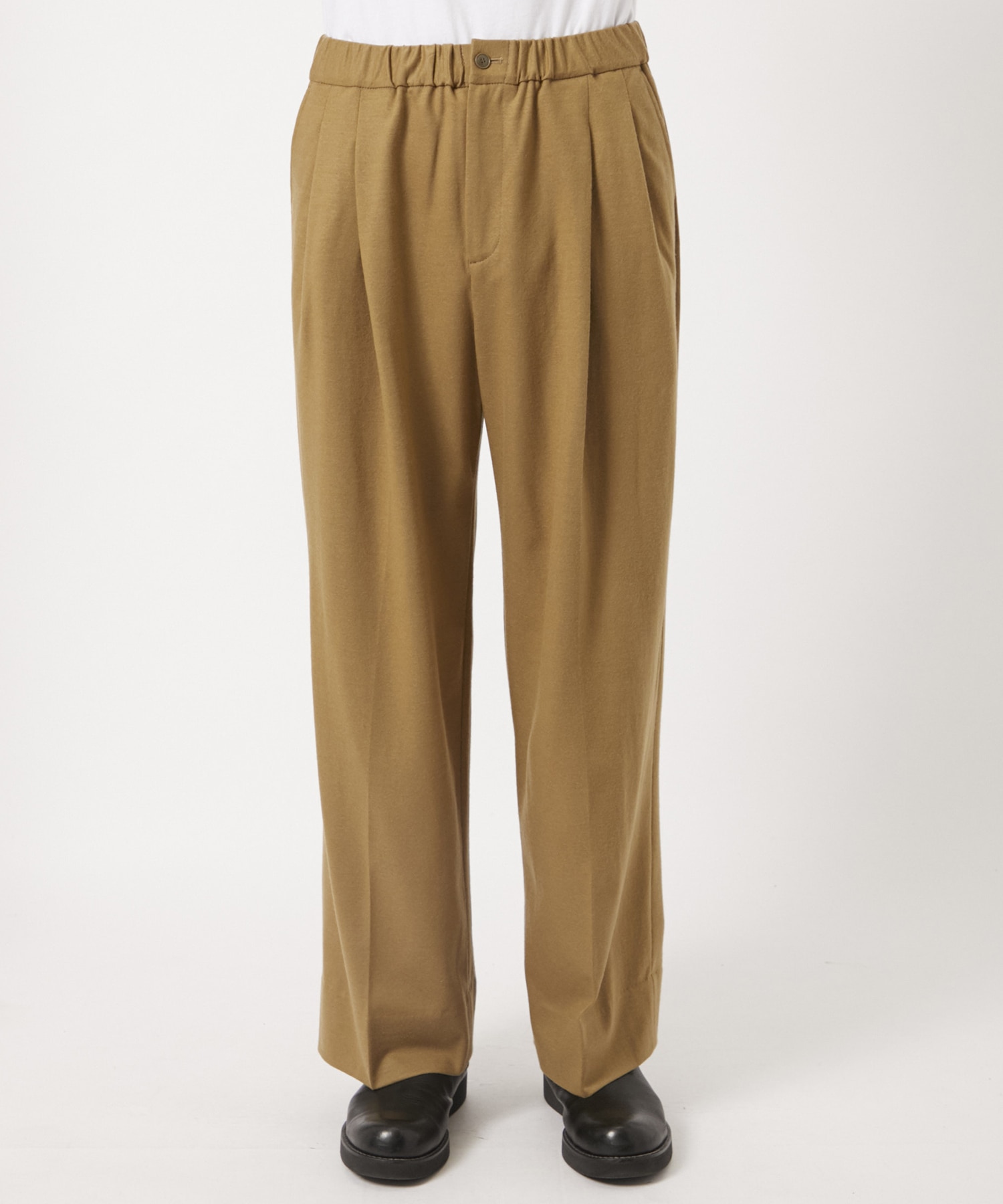 High Gauge Milled Wool Easy Tuck Pants KANEMASA PHIL.