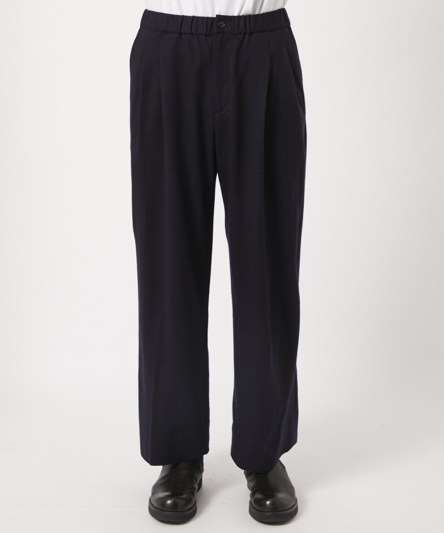 High Gauge Milled Wool Easy Tuck Pants KANEMASA PHIL.