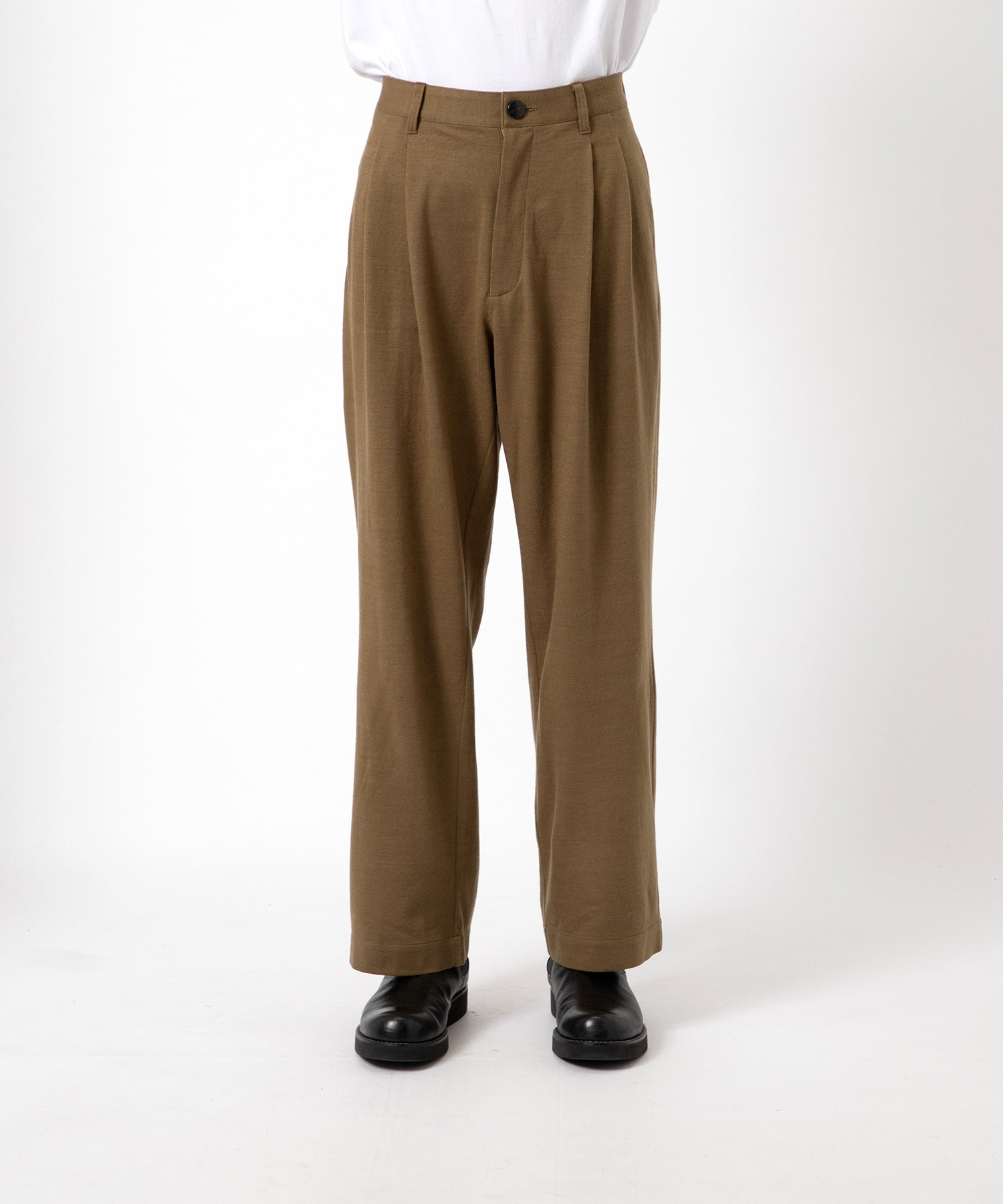 High Gauge Milled Wool Easy Slacks KANEMASA PHIL.