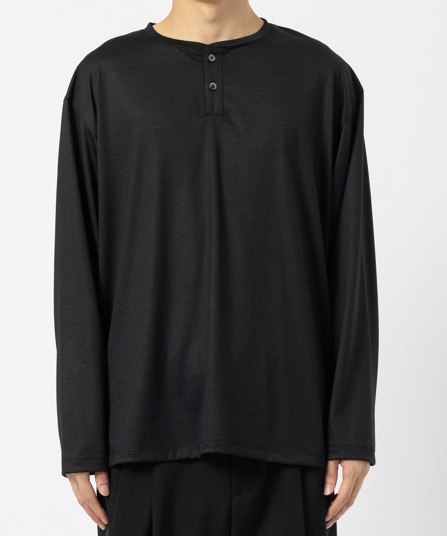 36G Wool Henley Silky LS Tee KANEMASA PHIL.