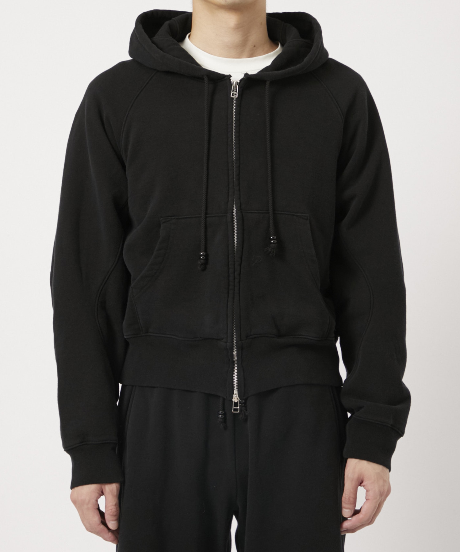 PANELLED ZIP UP HOODIE NVRFRGT