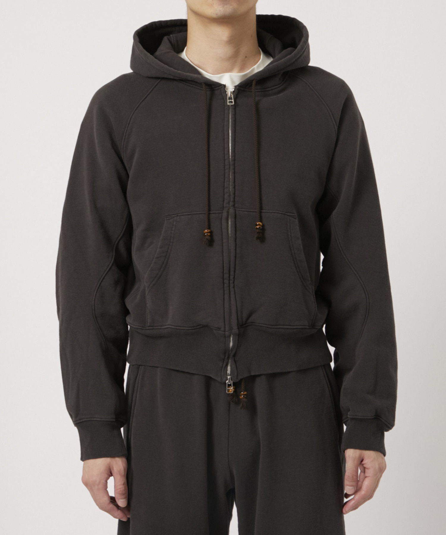 PANELLED ZIP UP HOODIE NVRFRGT