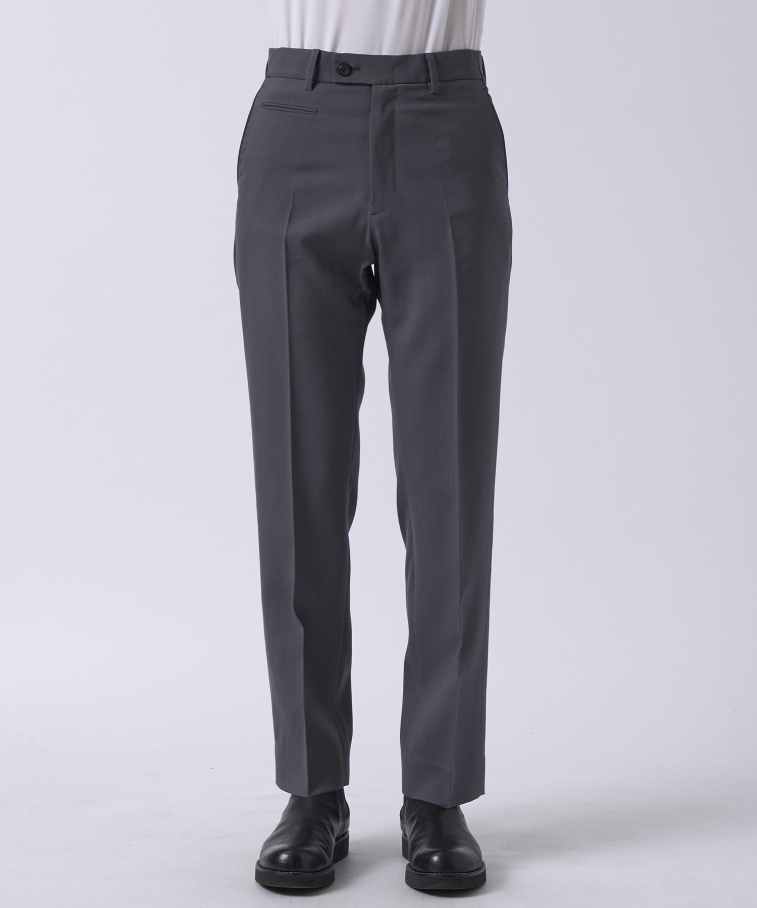 Water-repellent Wool Straight Trousers MATSUFUJI