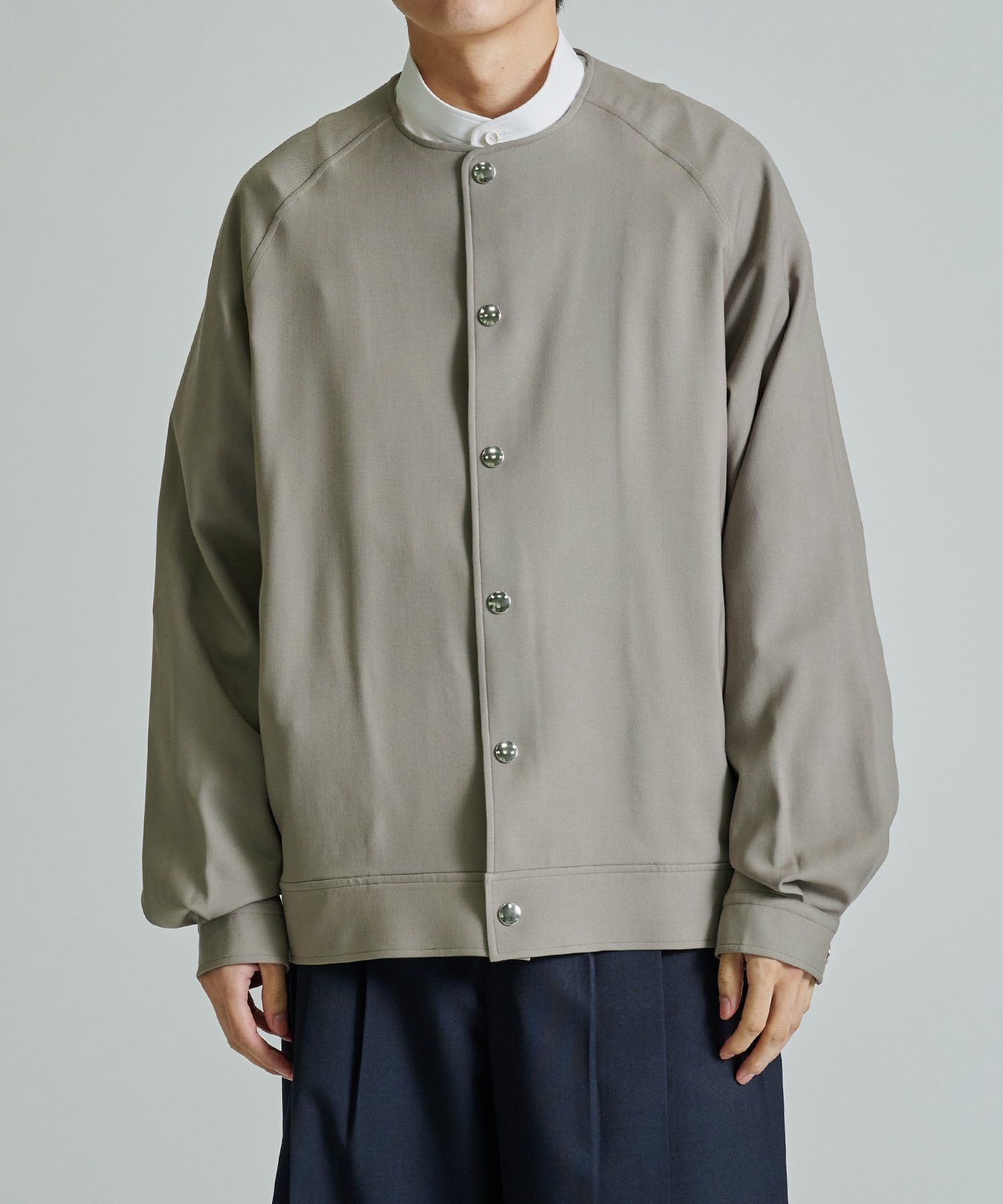 RERACS COLLARLESS RAGLAN BLOUSON THE RERACS