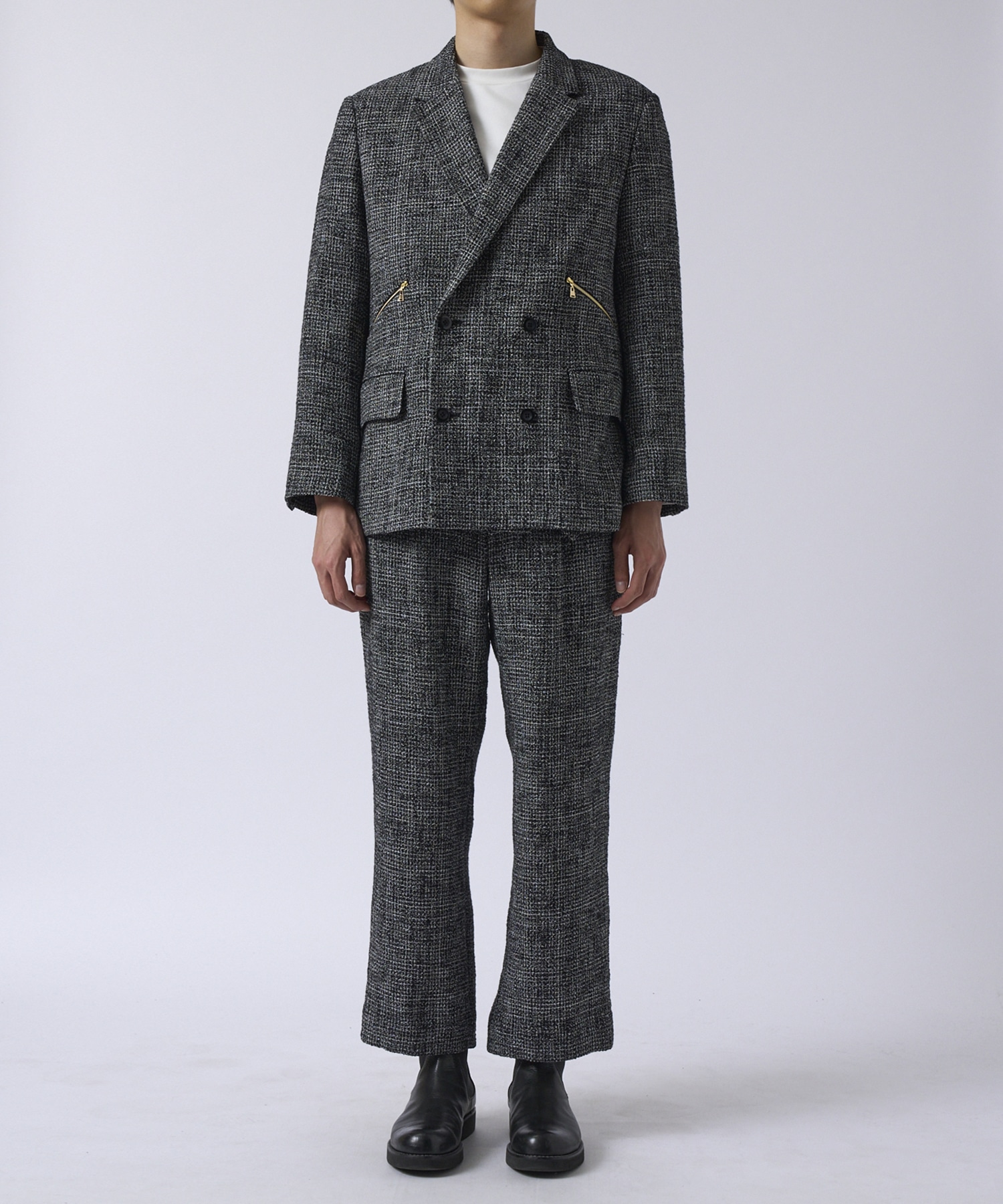 Butcher Tweed Zip Pocket Tailored Jacket CULLNI