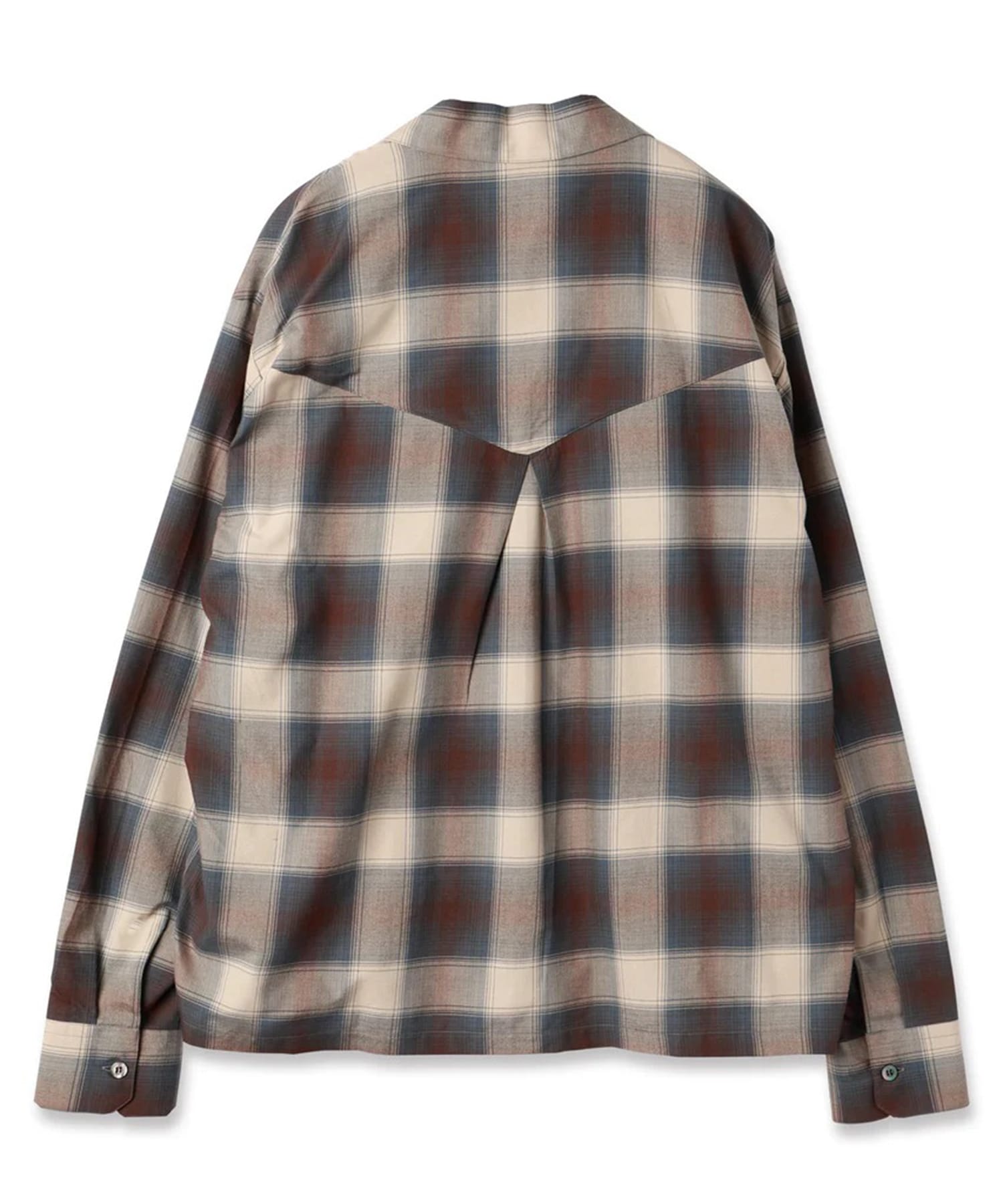 CHECK OPEN COLLAR SHIRT JieDa
