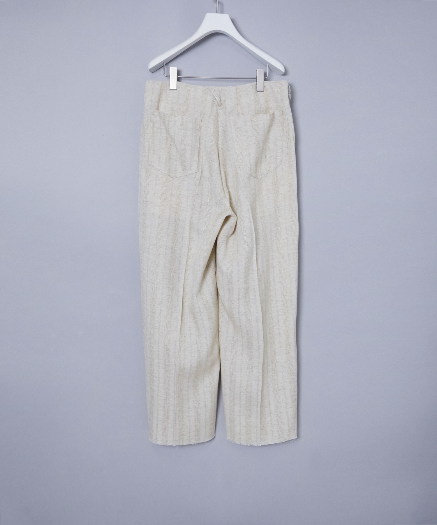 JACQUARD LINEN STRIPE TUCK-BAGGY saby