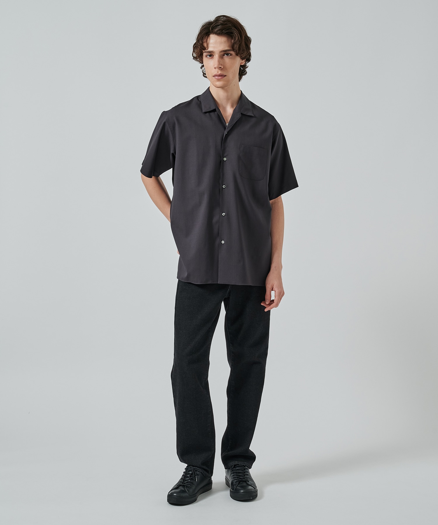 ITALIAN OPEN COLLAR S/S SHIRT MARKAWARE/marka