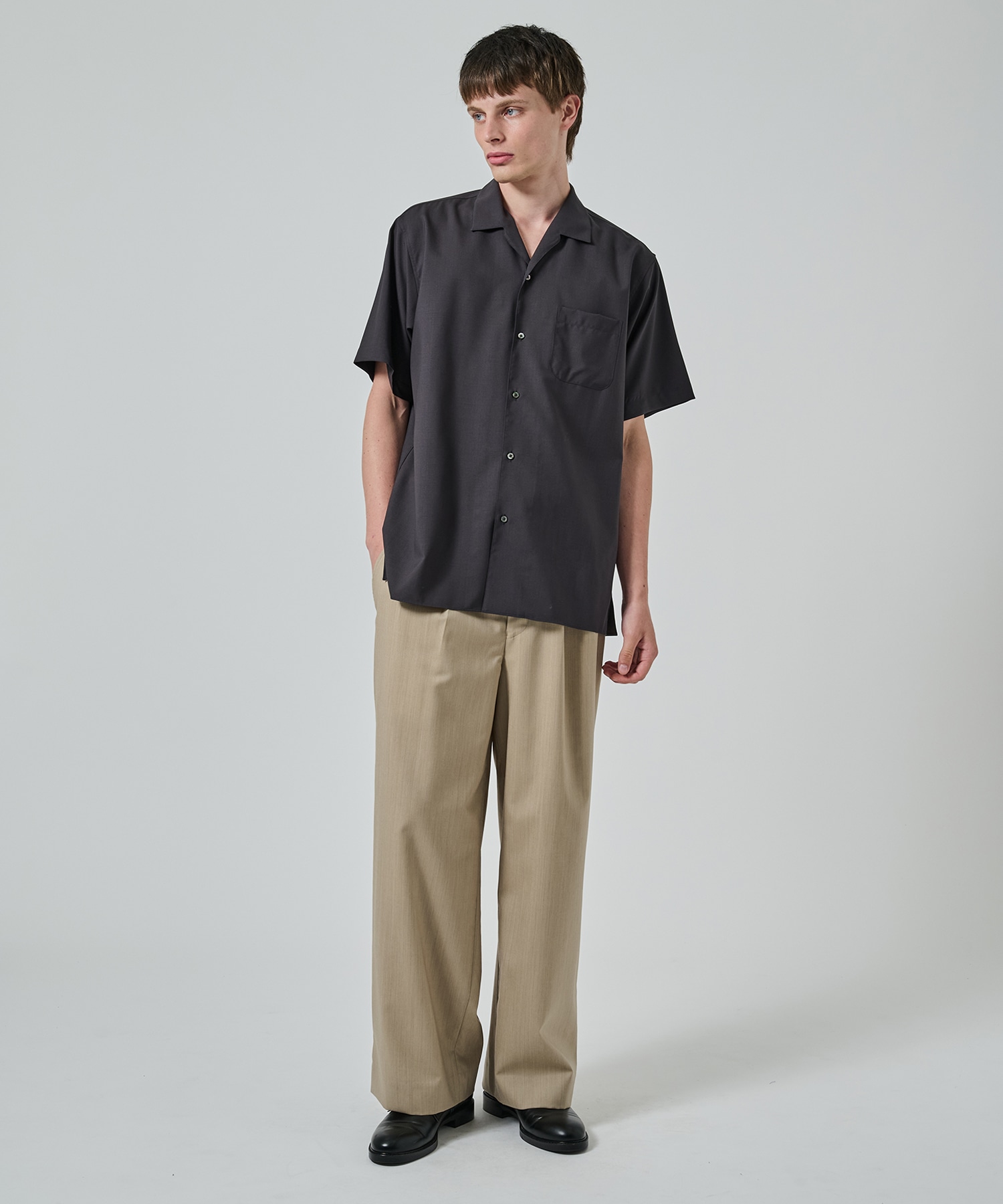 ITALIAN OPEN COLLAR S/S SHIRT｜MARAKWARE