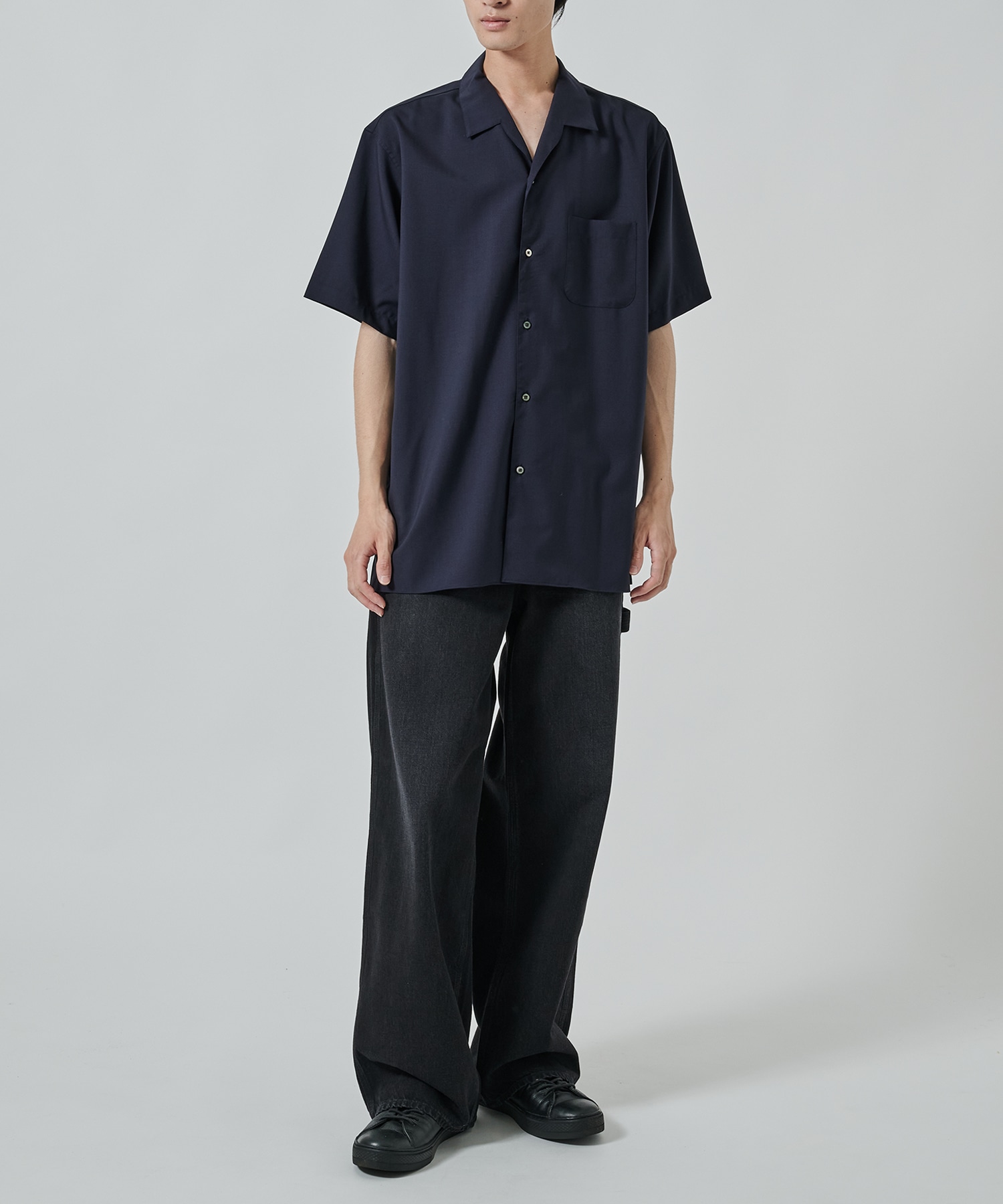 ITALIAN OPEN COLLAR S/S SHIRT 