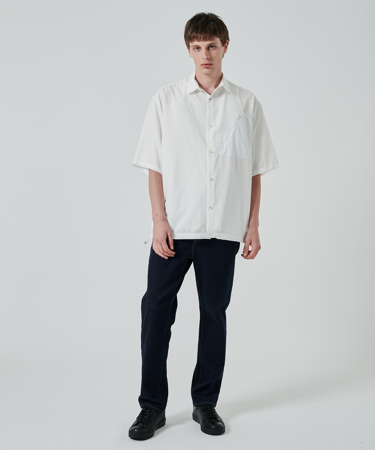 〈別注〉 DRAW CORD S/S POCKET SHIRTS White Mountaineering