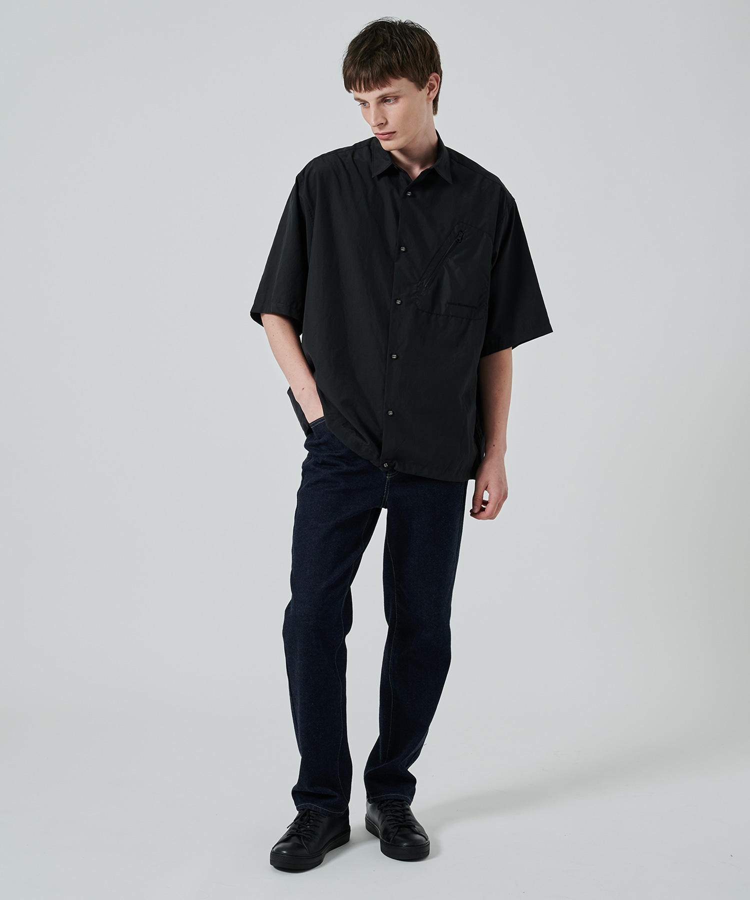 〈別注〉 DRAW CORD S/S POCKET SHIRTS White Mountaineering