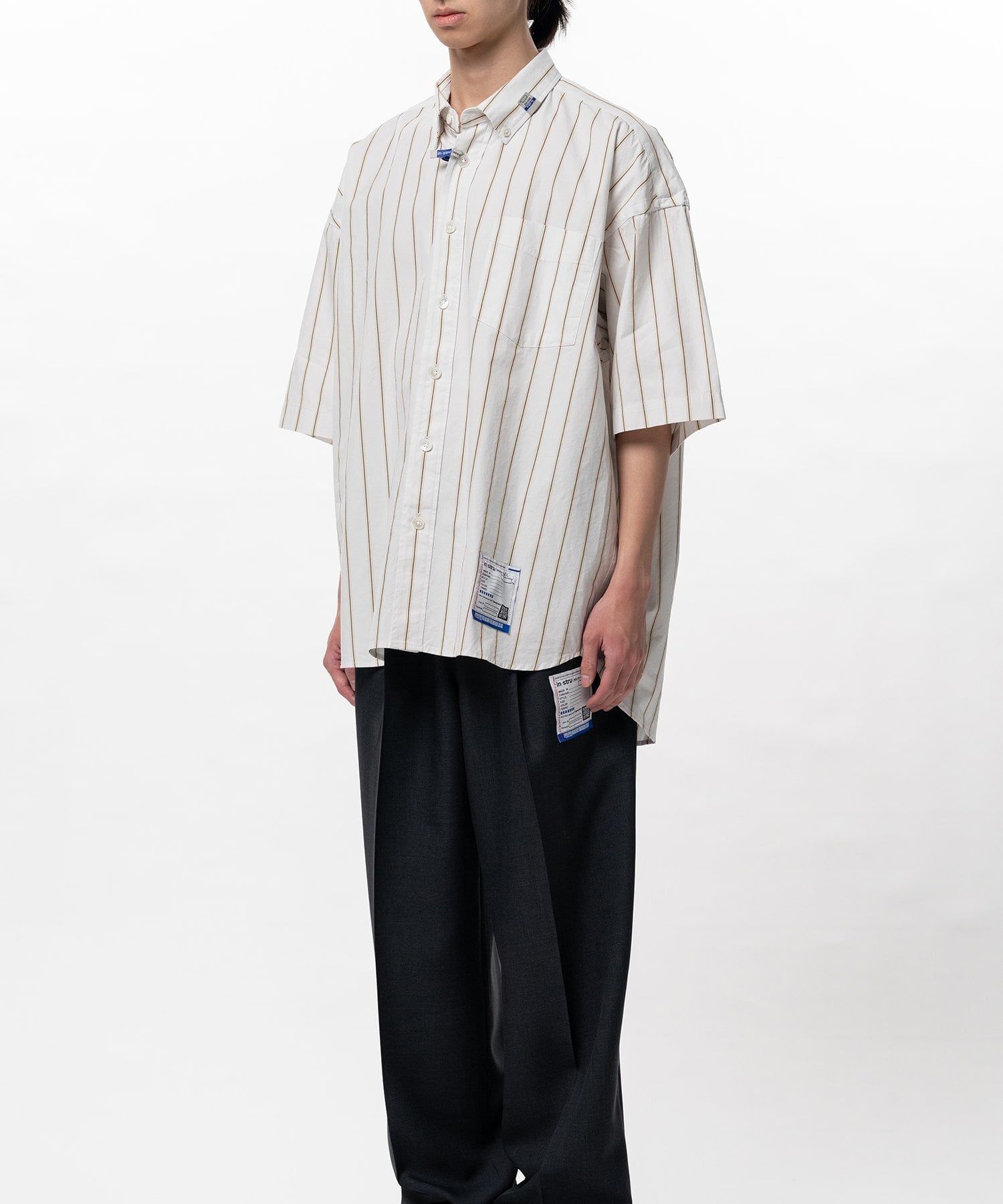 COTTON HIGH DENSITY STRIPE SS SHIRTS in・stru(men-tal)