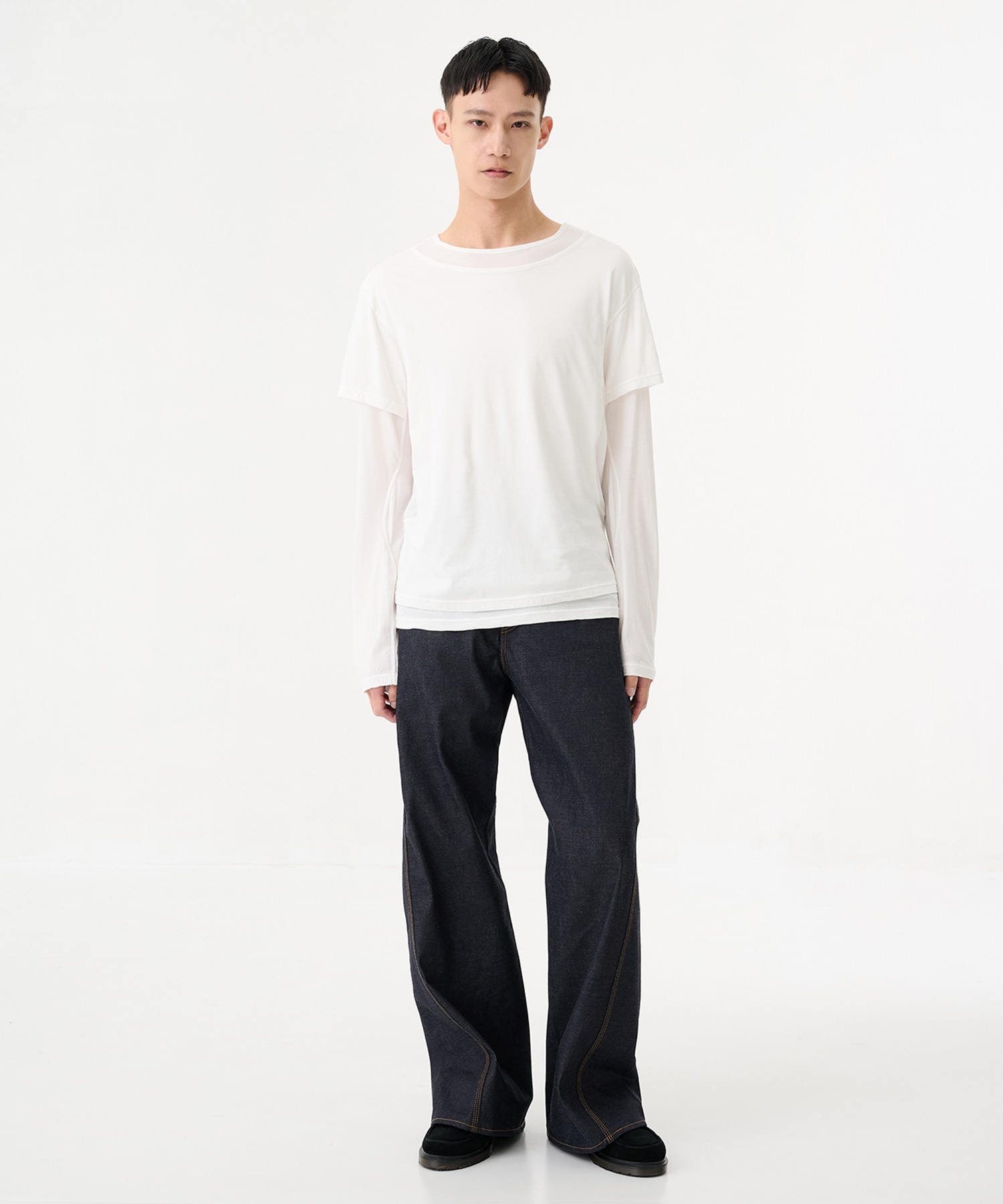 〈別注〉 DOUBLE LAYERD LONG SLEEVE TSHIRT NVRFRGT