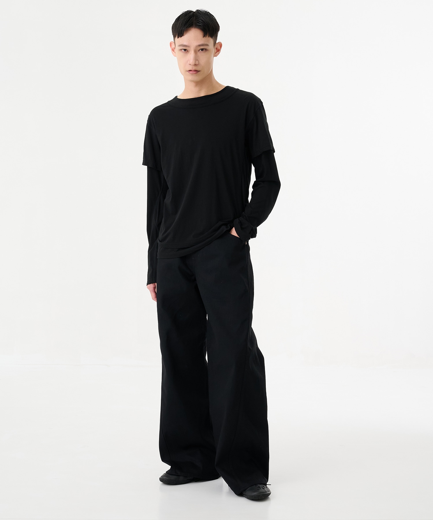 〈別注〉 DOUBLE LAYERD LONG SLEEVE TSHIRT NVRFRGT