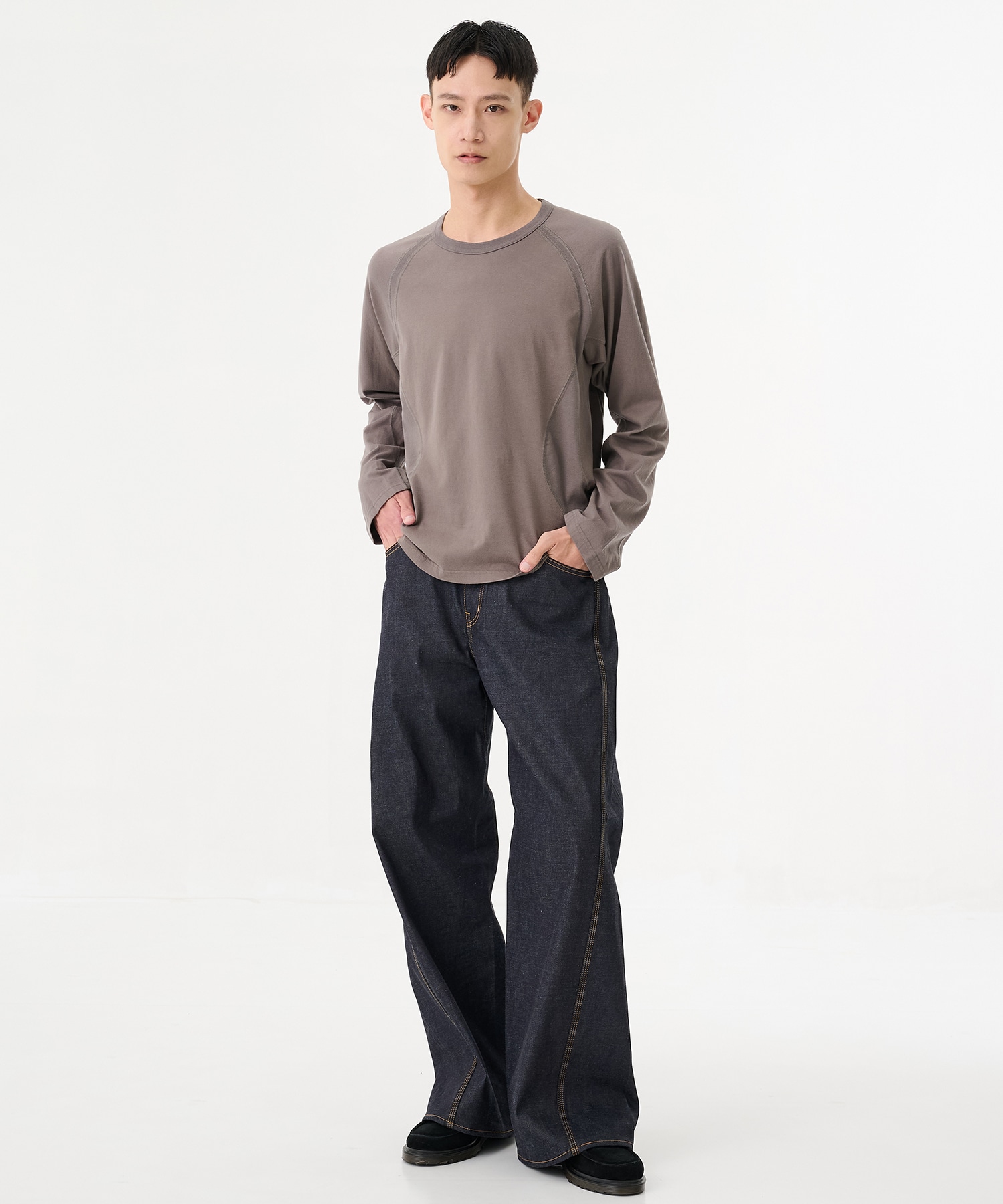 〈別注〉 PANELED LONG SLEEVE T-SHIRT NVRFRGT