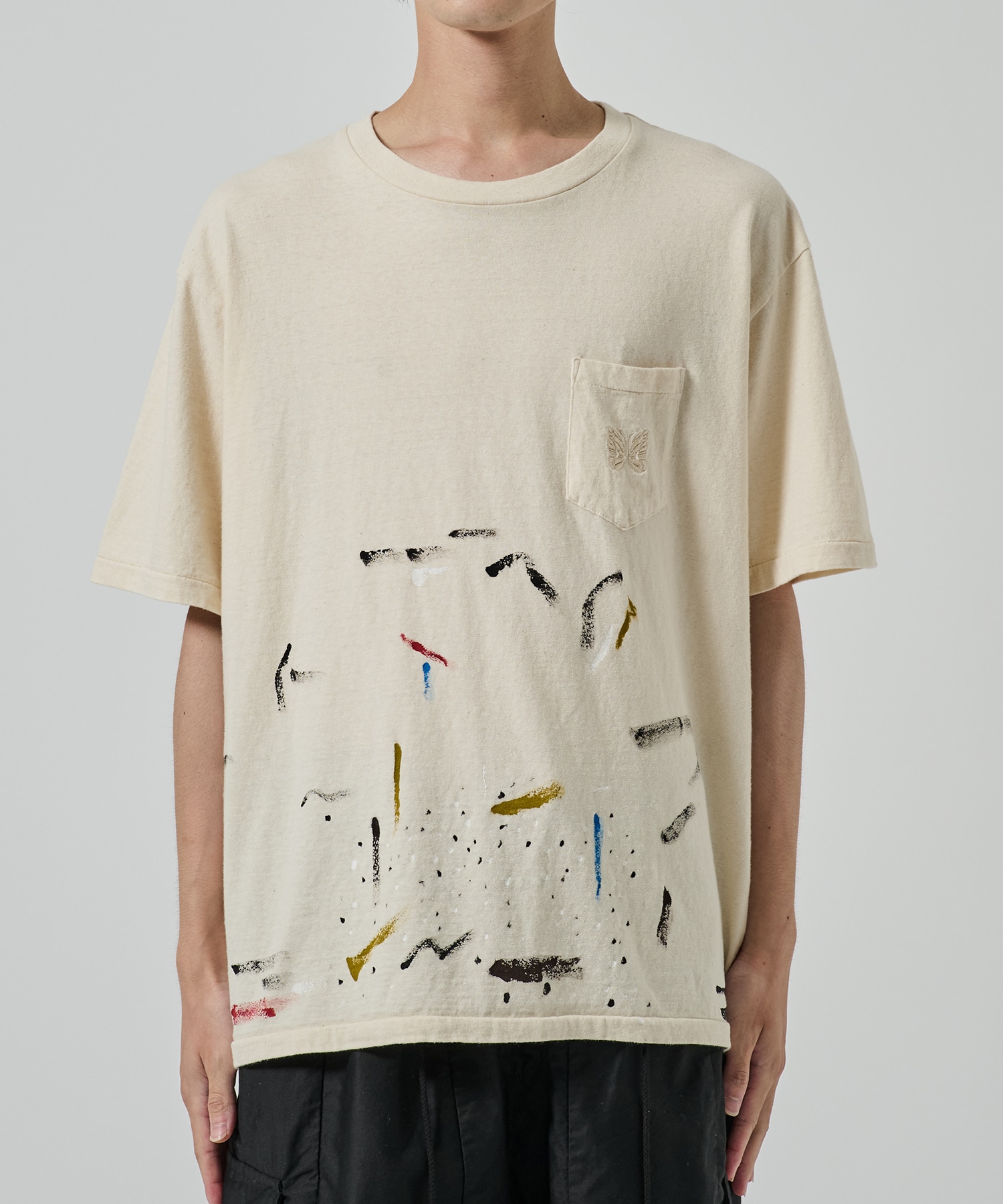 別注 Papillon Emb. Pocket S/S Tee NEEDLES