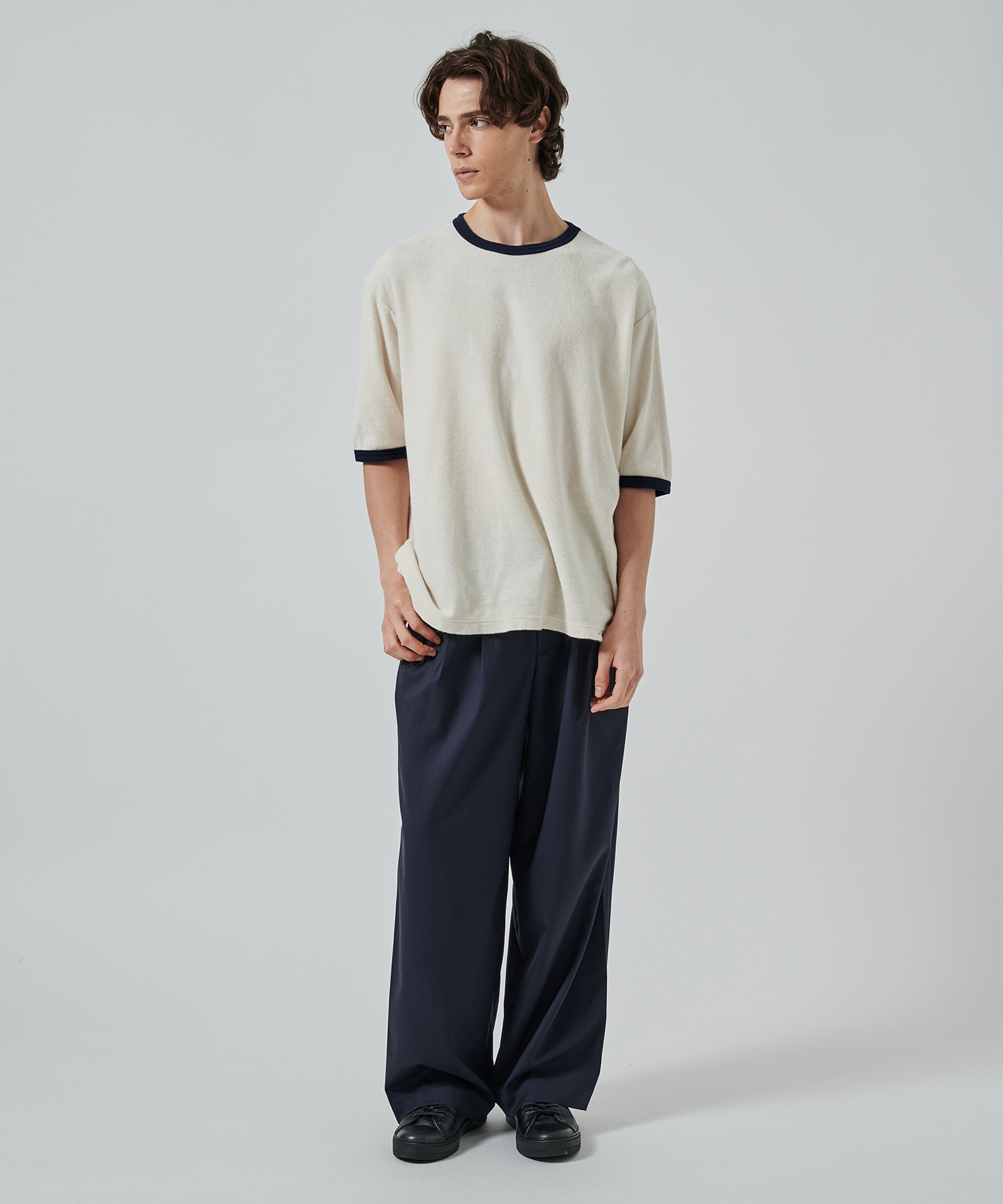 ORGANIC COTTON PILE RINGER PILE TEE MARKAWARE/marka