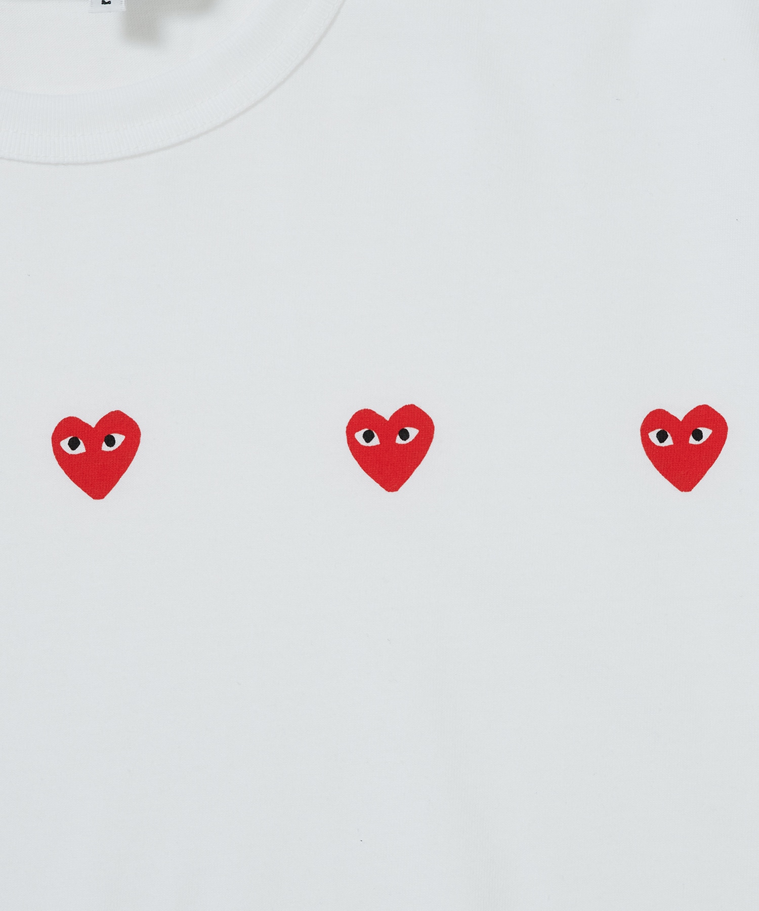 AX-T337-051 T-SHIRT LOGO PRINT 3hearts PLAY COMME des GARCONS