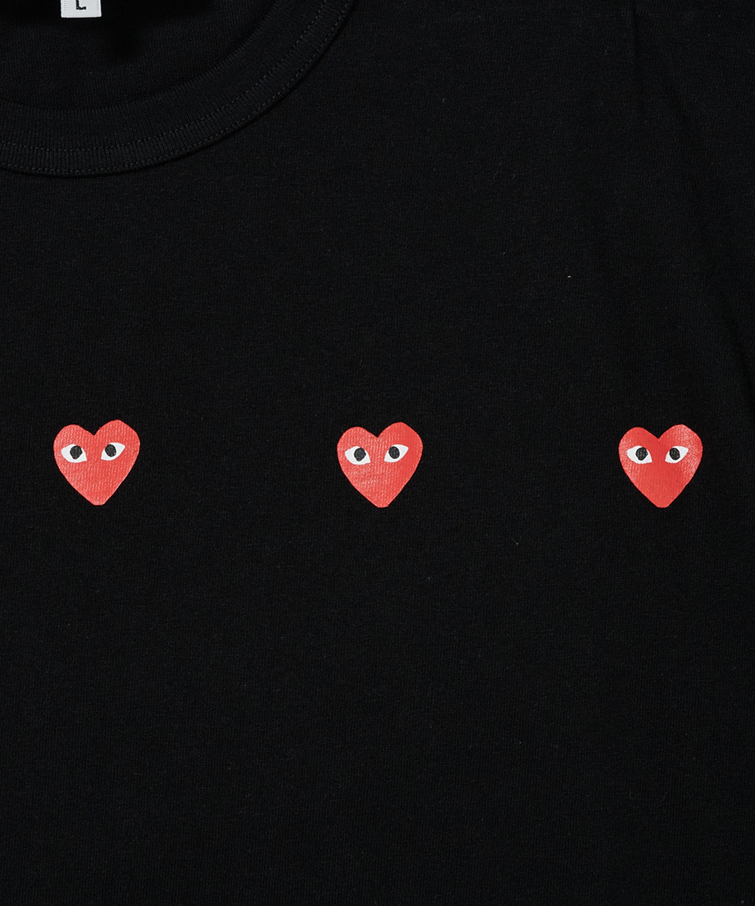 AX-T337-051 T-SHIRT LOGO PRINT 3hearts PLAY COMME des GARCONS