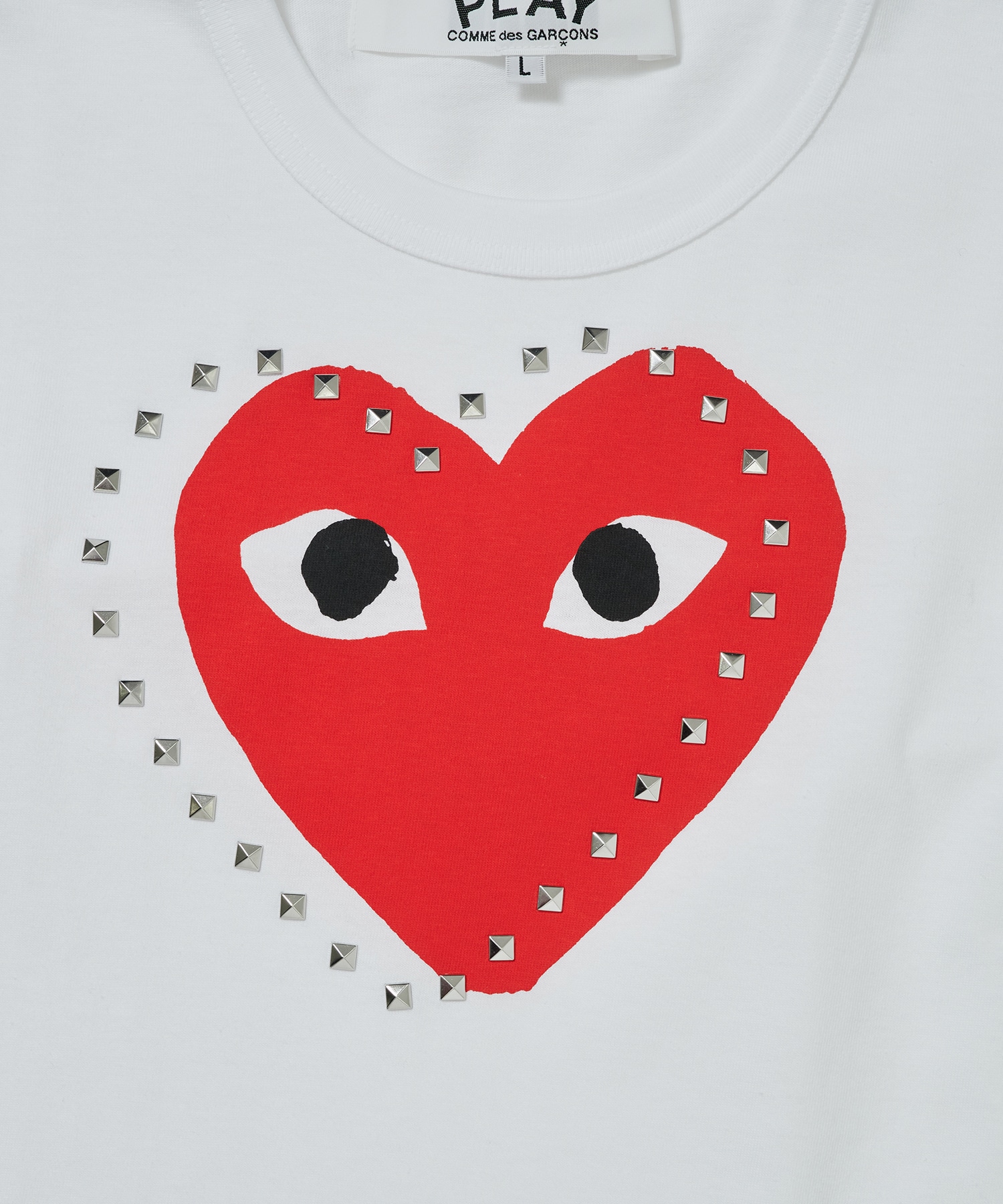 AX-T803-051 T-SHIRT LOGO STUD S/S PLAY COMME des GARCONS