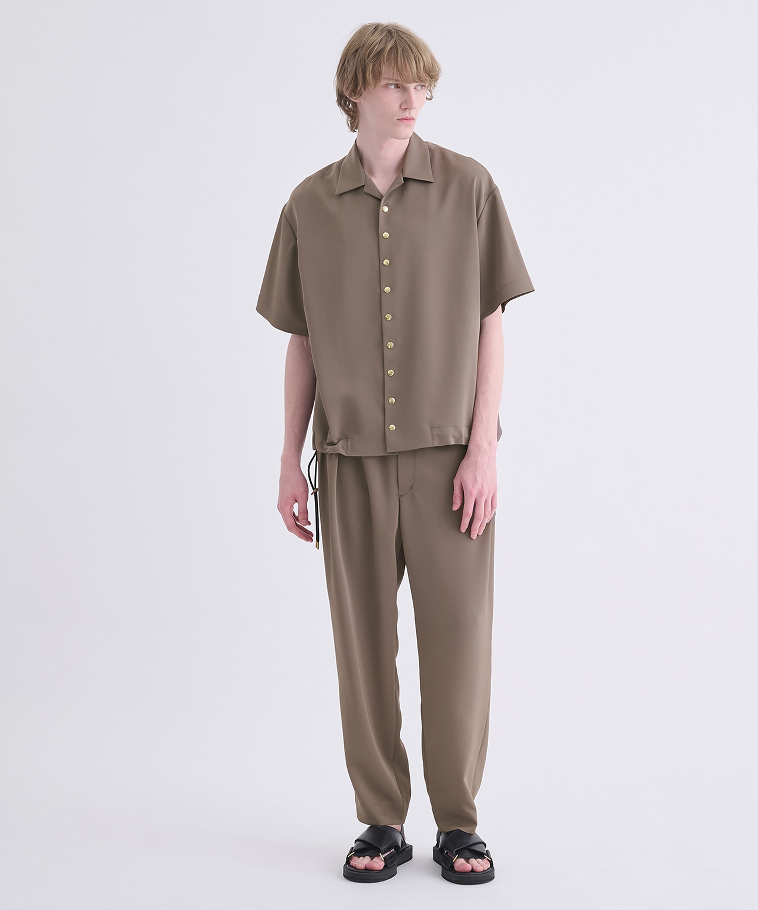 Dry Stretch Twill Drawstring Open Coller Short Sleeve Jaket CULLNI