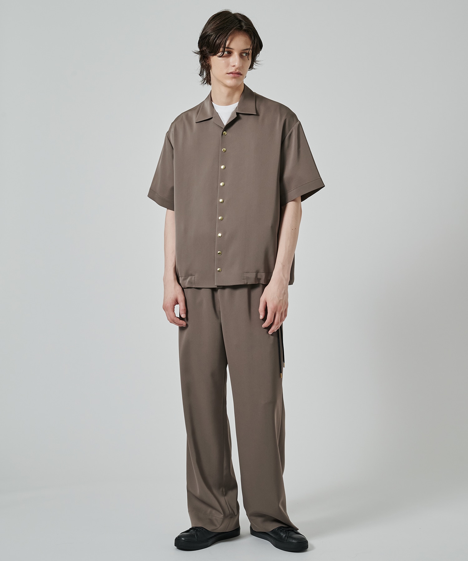 Dry Stretch Twill Drawstring Open Coller Short Sleeve Jaket CULLNI