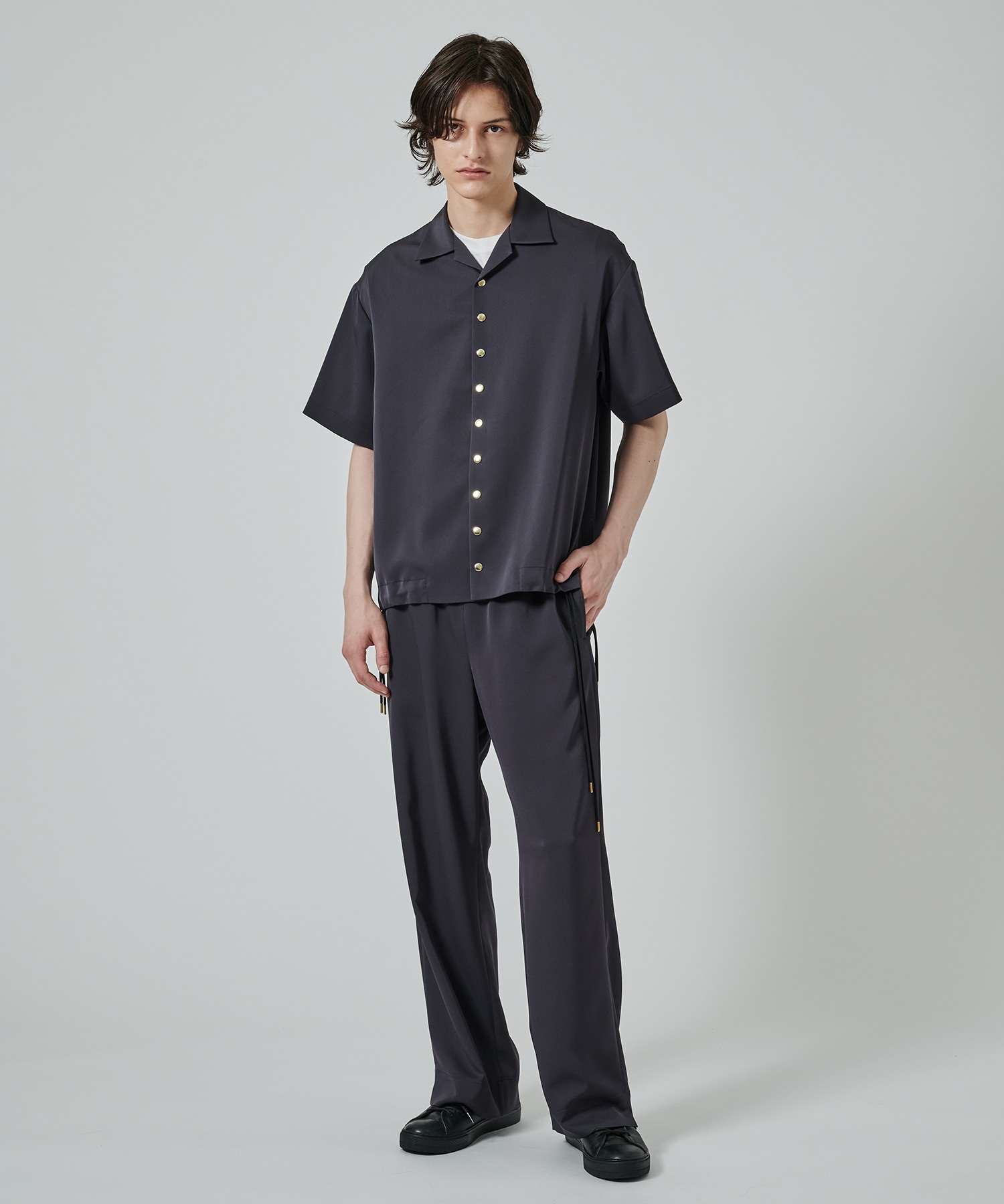 Dry Stretch Twill Drawstring Open Coller Short Sleeve Jaket CULLNI