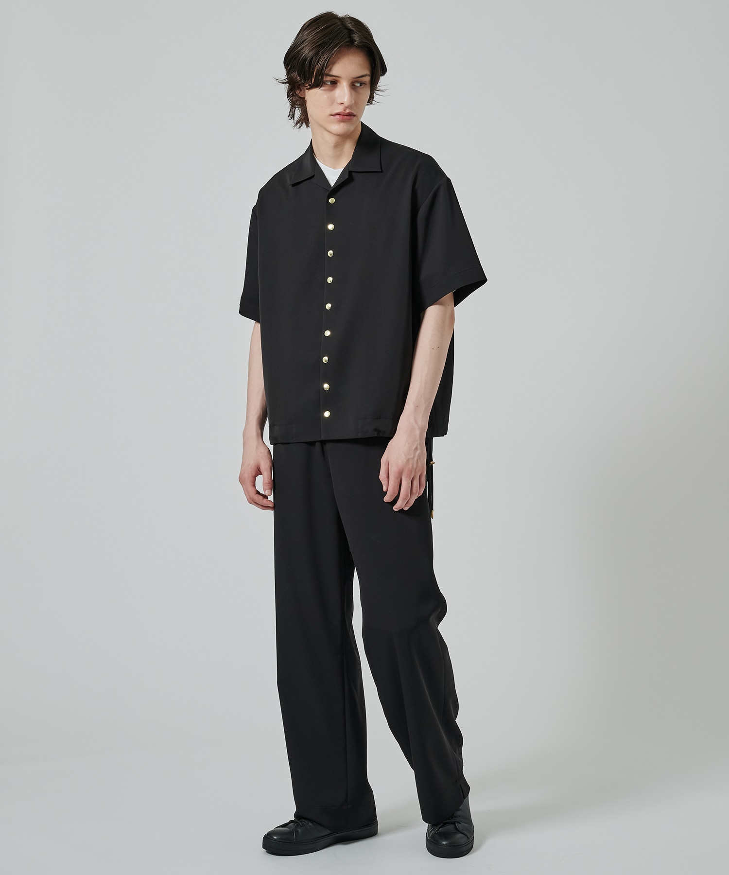 Dry Stretch Twill Drawstring Open Coller Short Sleeve Jaket CULLNI