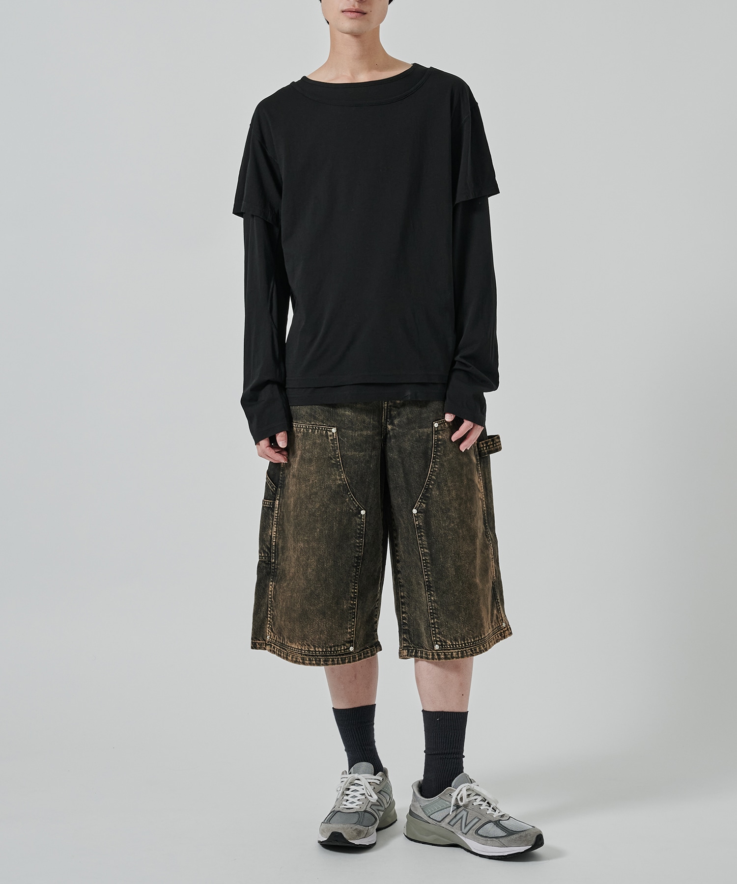 〈別注〉 DOUBLE KNEE DENIM SHORTS JieDa