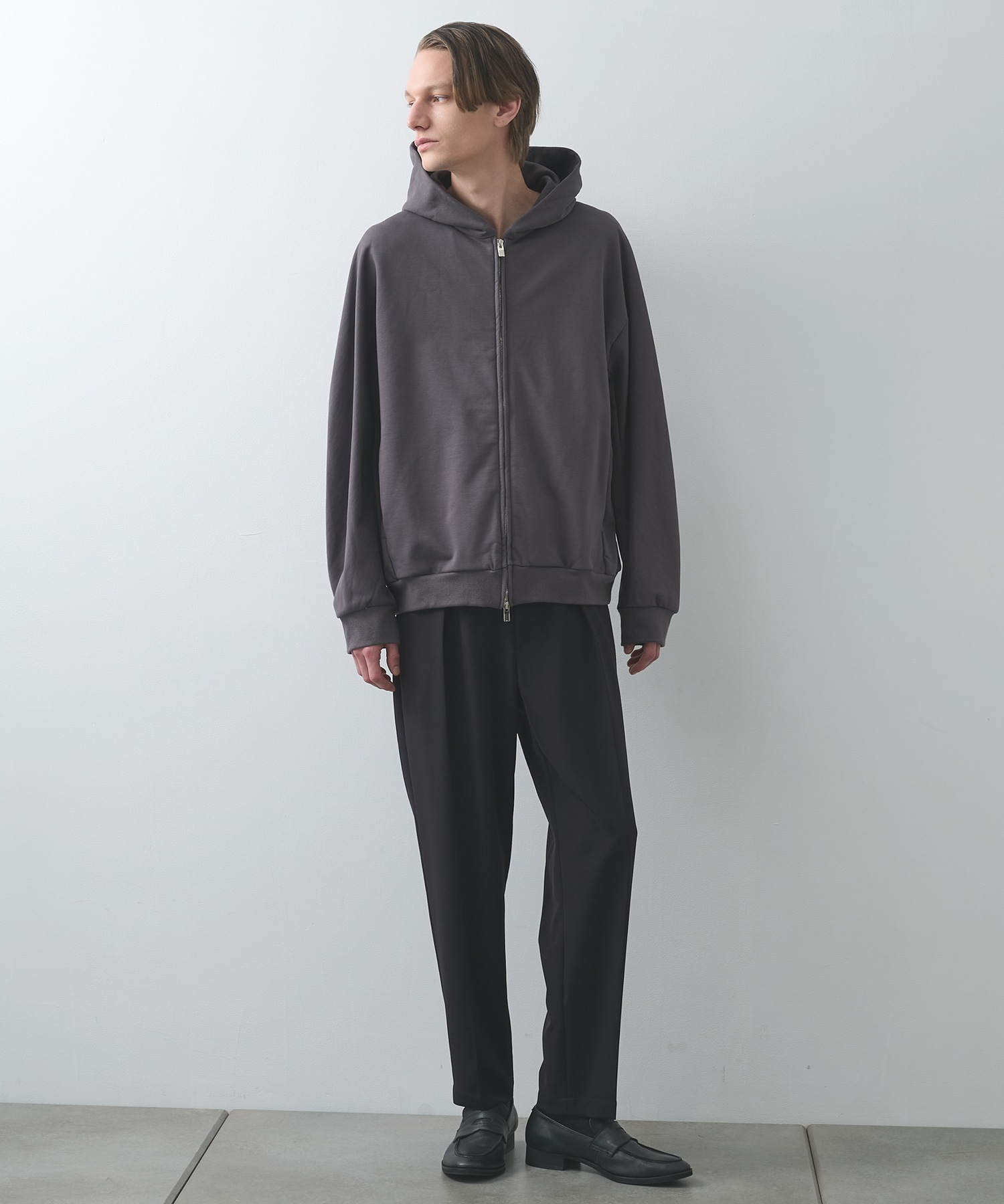 CO STRECH TERRY ZIP UP HOODIE ATTACHMENT