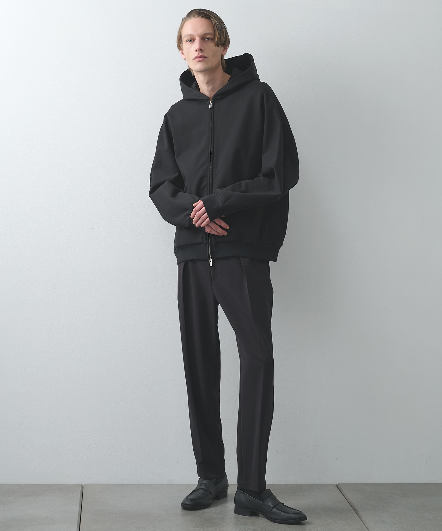 CO STRECH TERRY ZIP UP HOODIE ATTACHMENT