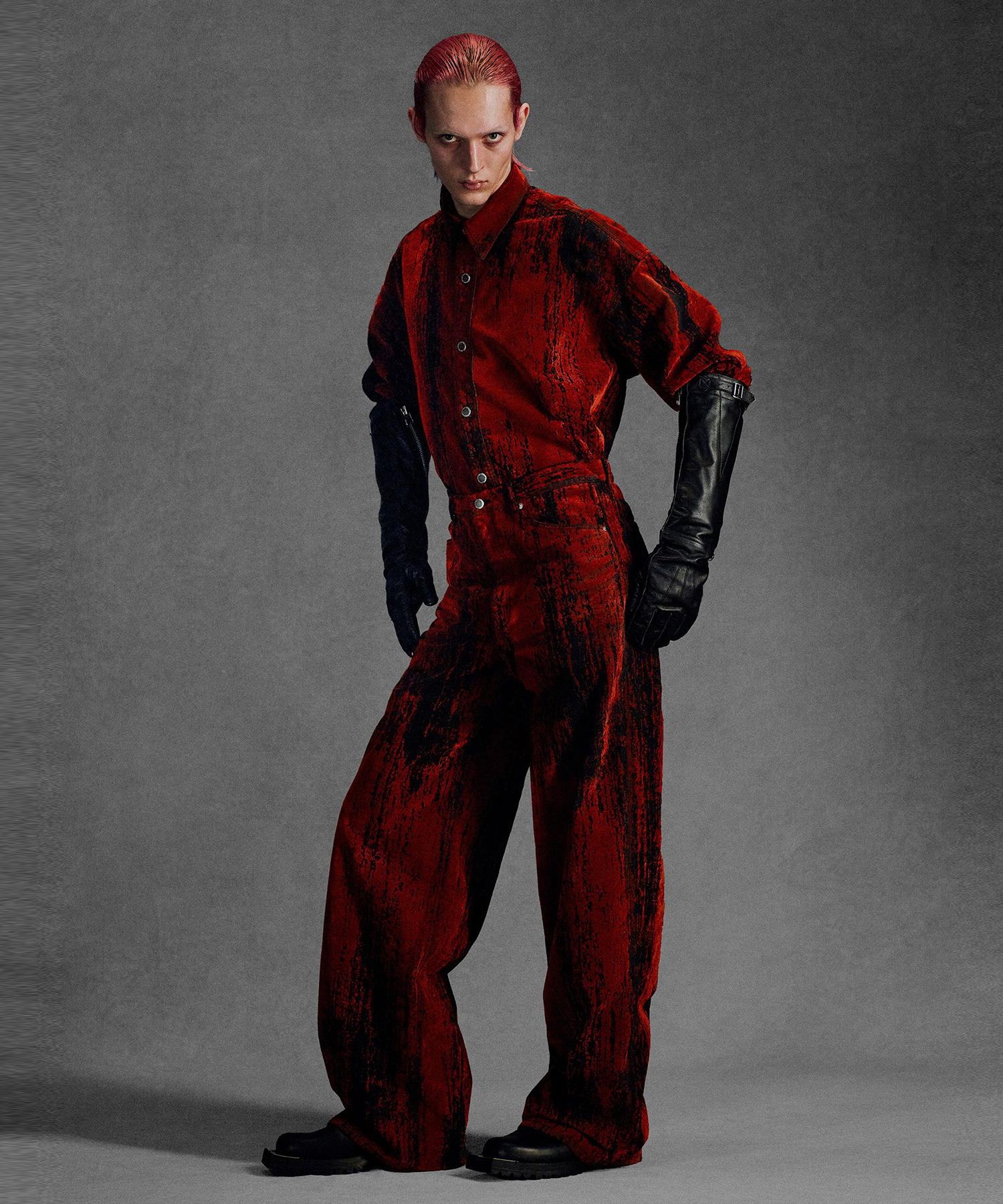 FLOCKED DENIM OVERSIZED SHIRT JOHN LAWRENCE SULLIVAN