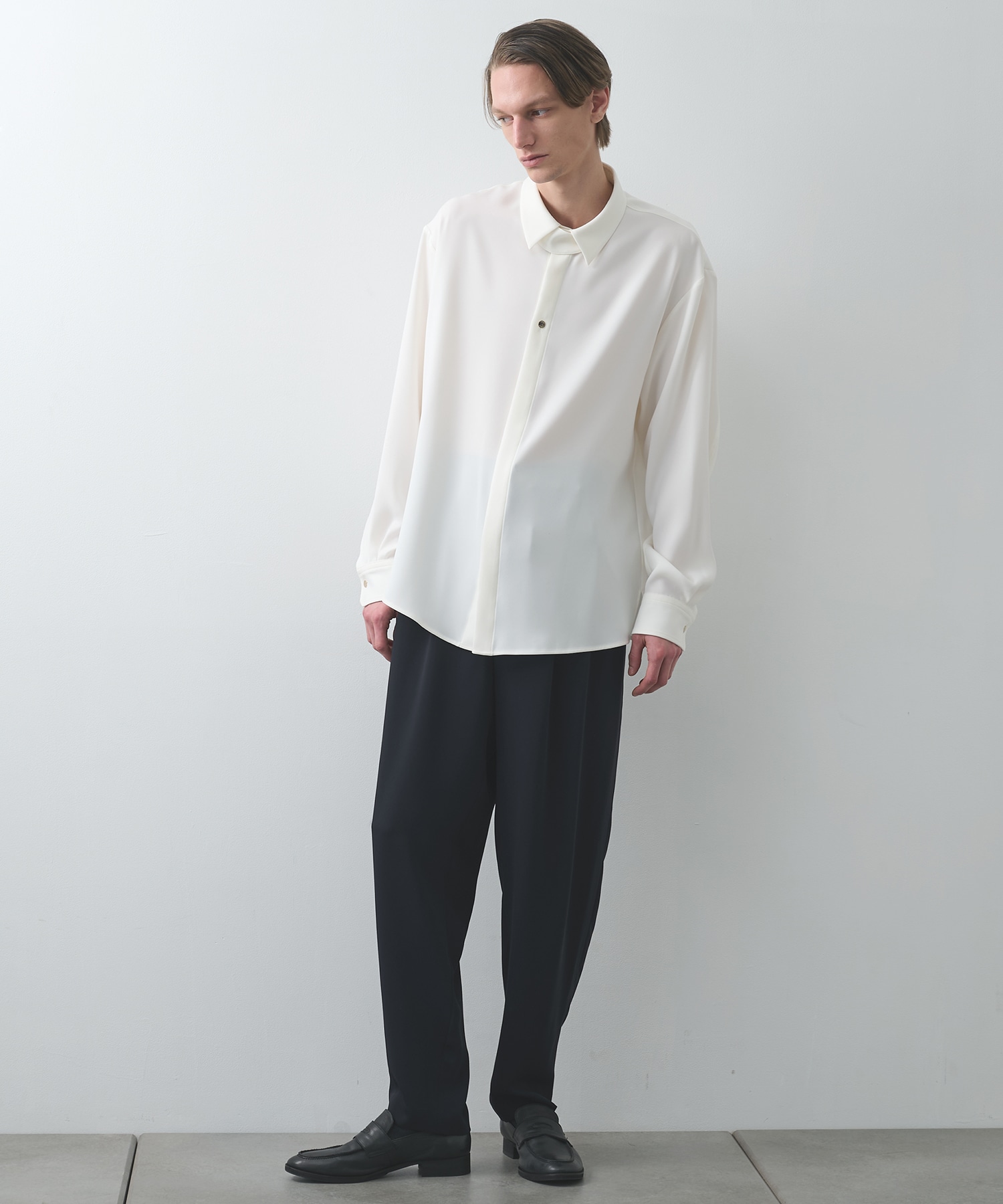 Double Cloth Twill Front Fly Chin Tab Shirt CULLNI