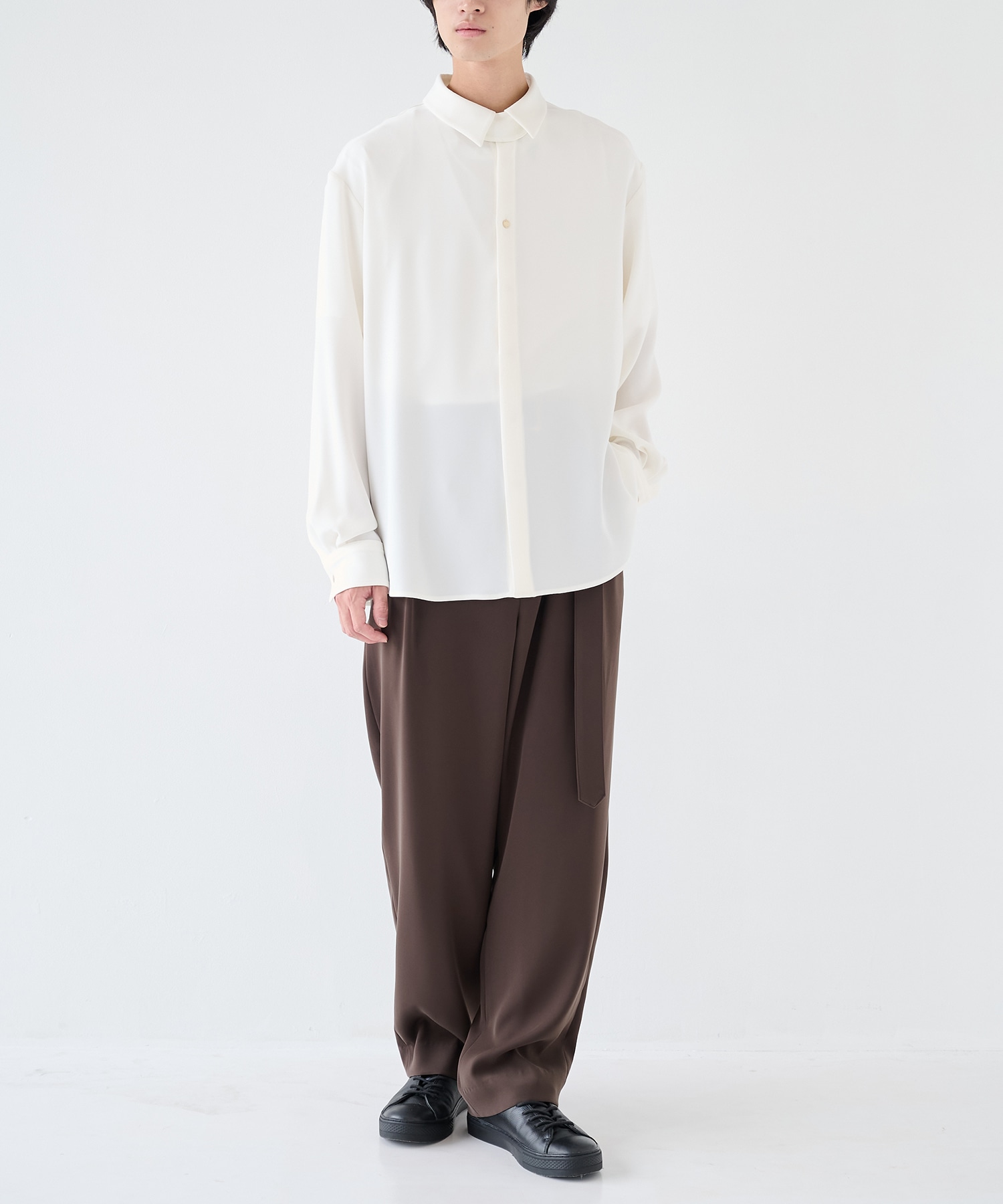 Double Cloth Twill Front Fly Chin Tab Shirt CULLNI