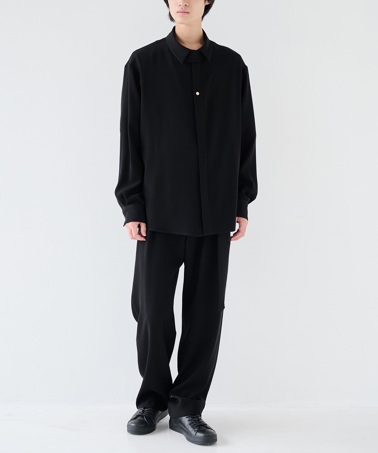 Double Cloth Twill Front Fly Chin Tab Shirt CULLNI