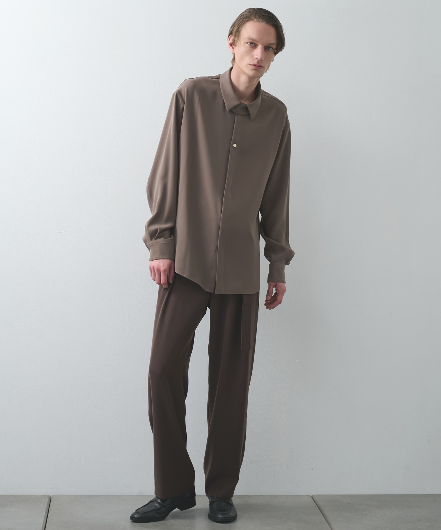 Double Cloth Twill Front Fly Chin Tab Shirt CULLNI