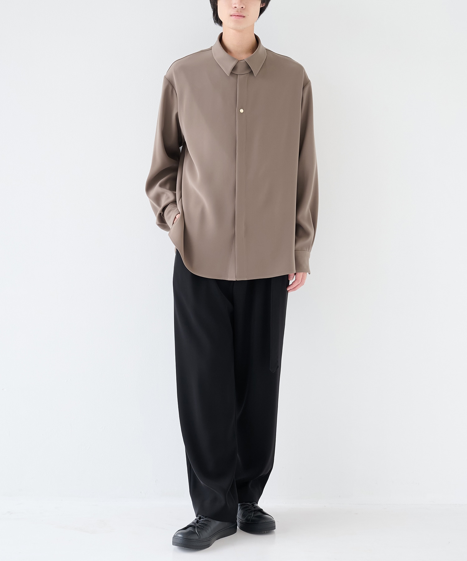 Double Cloth Twill Front Fly Chin Tab Shirt CULLNI