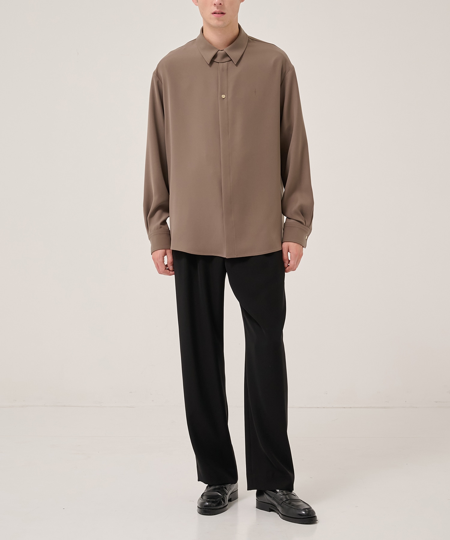 Double Cloth Twill Front Fly Chin Tab Shirt CULLNI