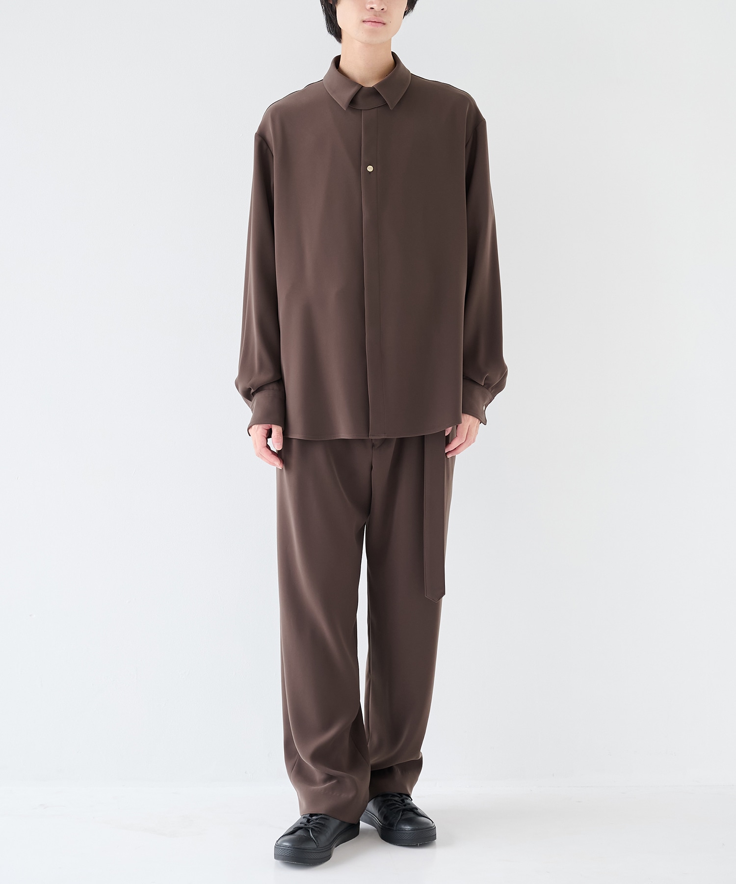 Double Cloth Twill Front Fly Chin Tab Shirt CULLNI