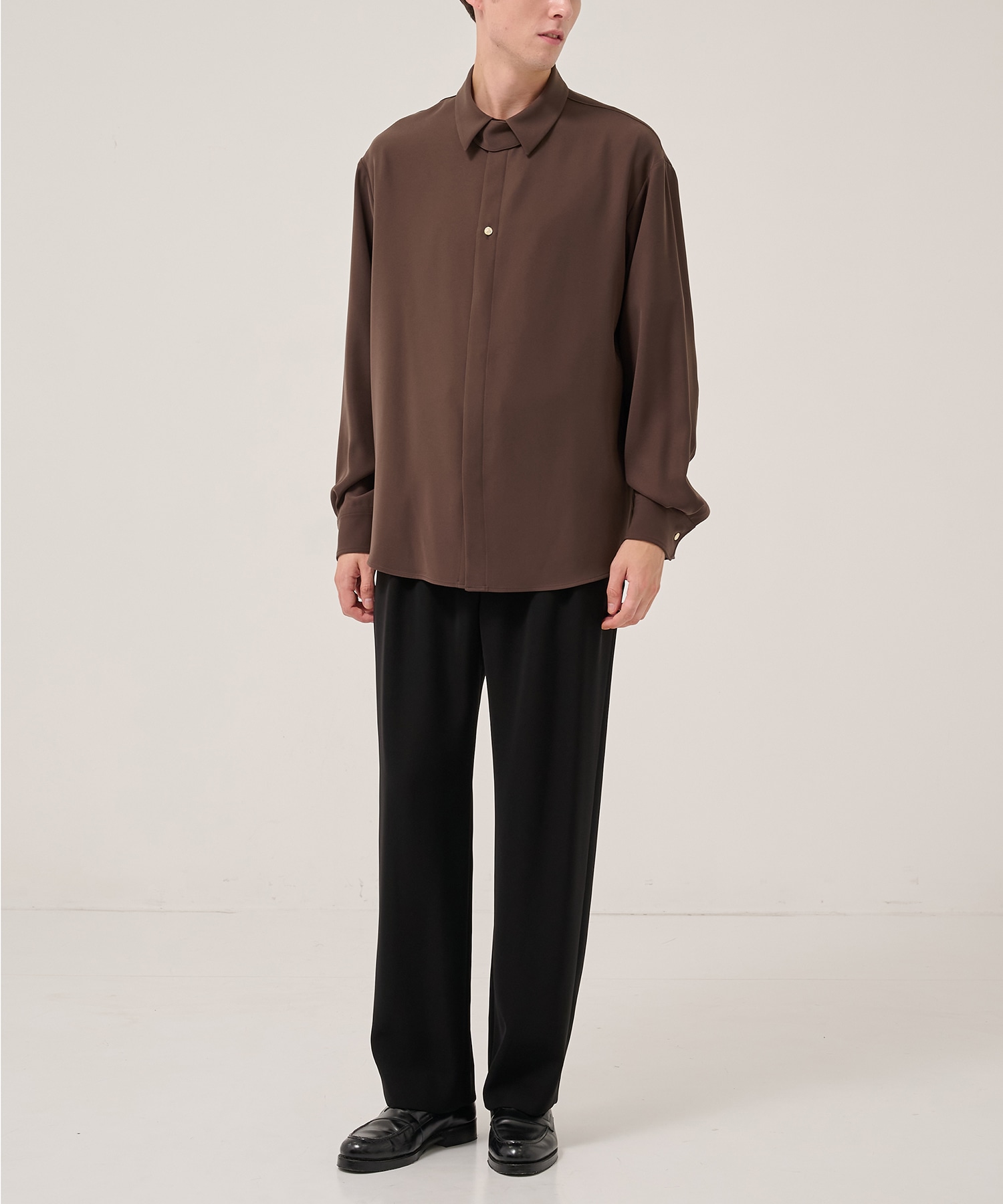 Double Cloth Twill Front Fly Chin Tab Shirt CULLNI