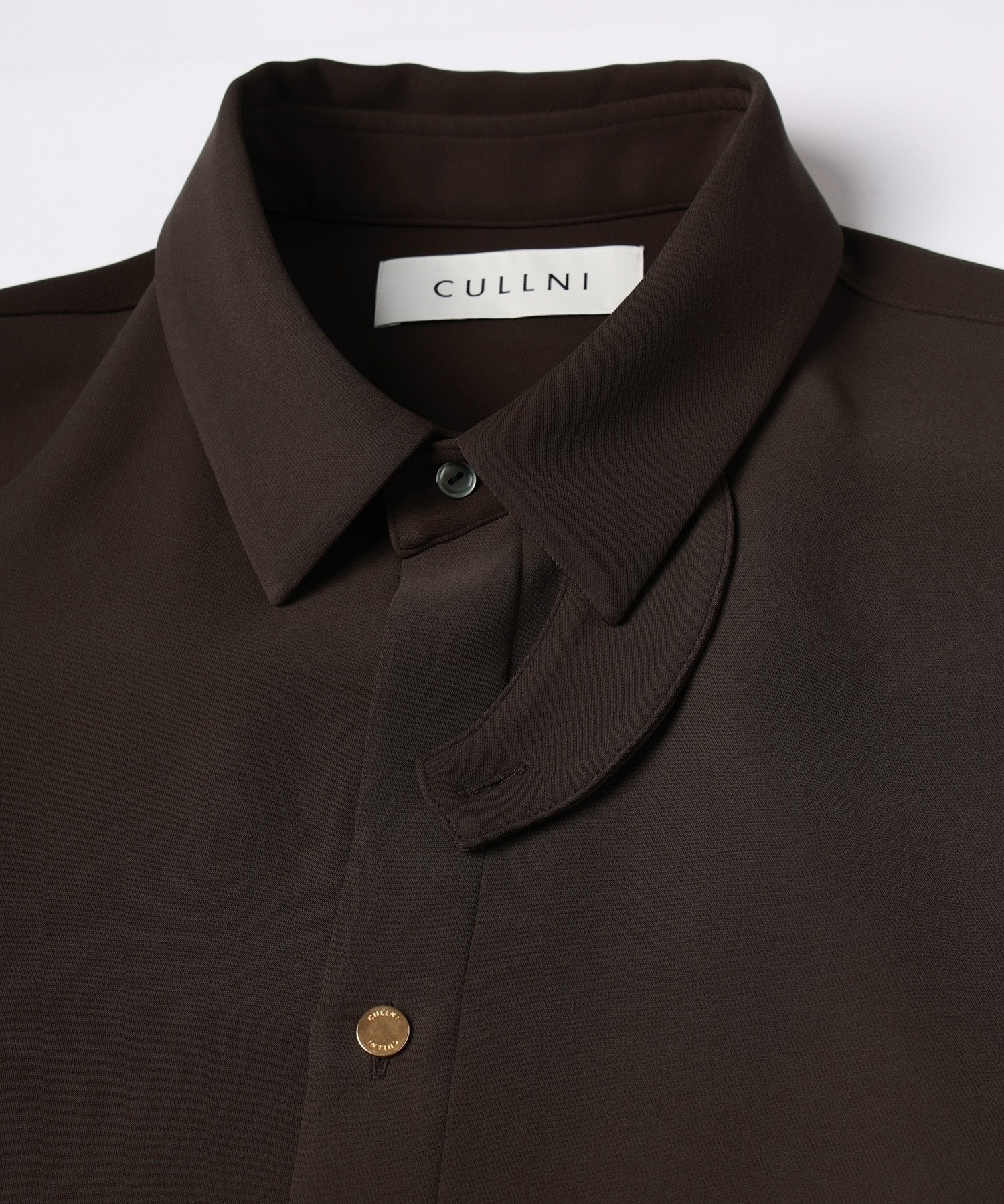 Double Cloth Twill Front Fly Chin Tab Shirt CULLNI