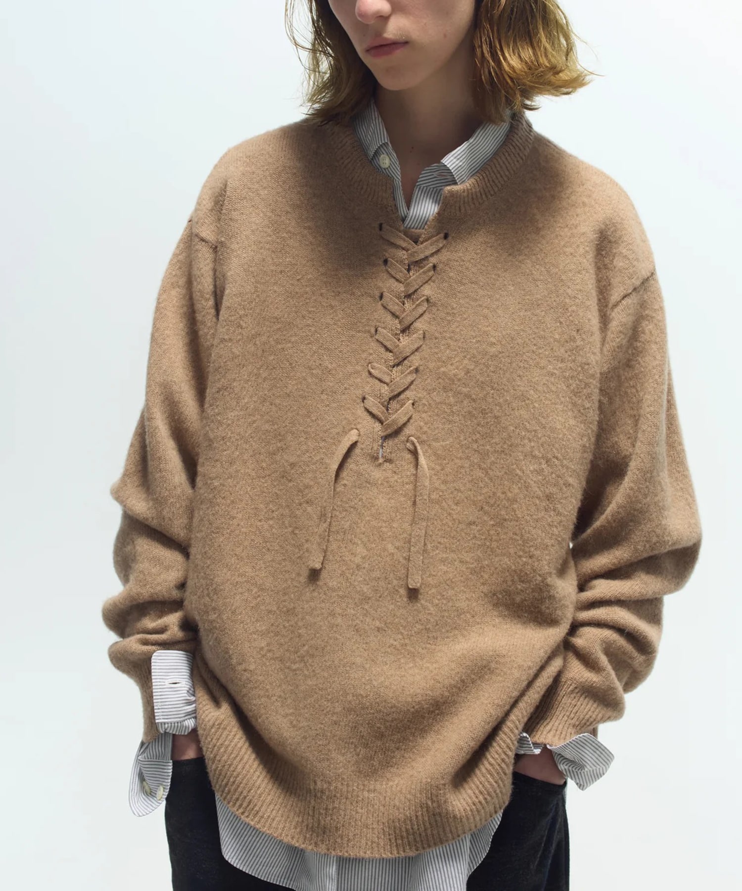 ITALIAN COLLAR STRIPE L/S SHIRTS URU TOKYO