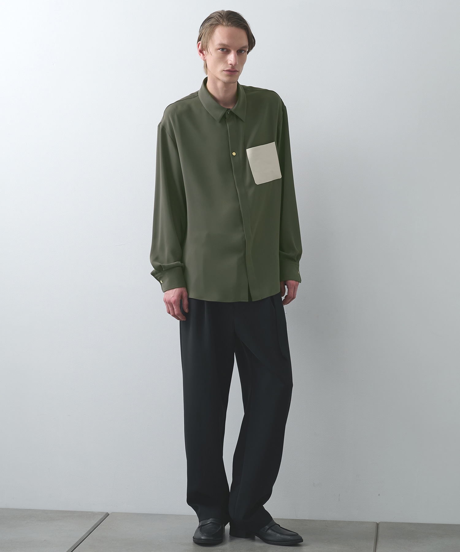 別注 Leather Pocket L/S Shirts | CULLNI