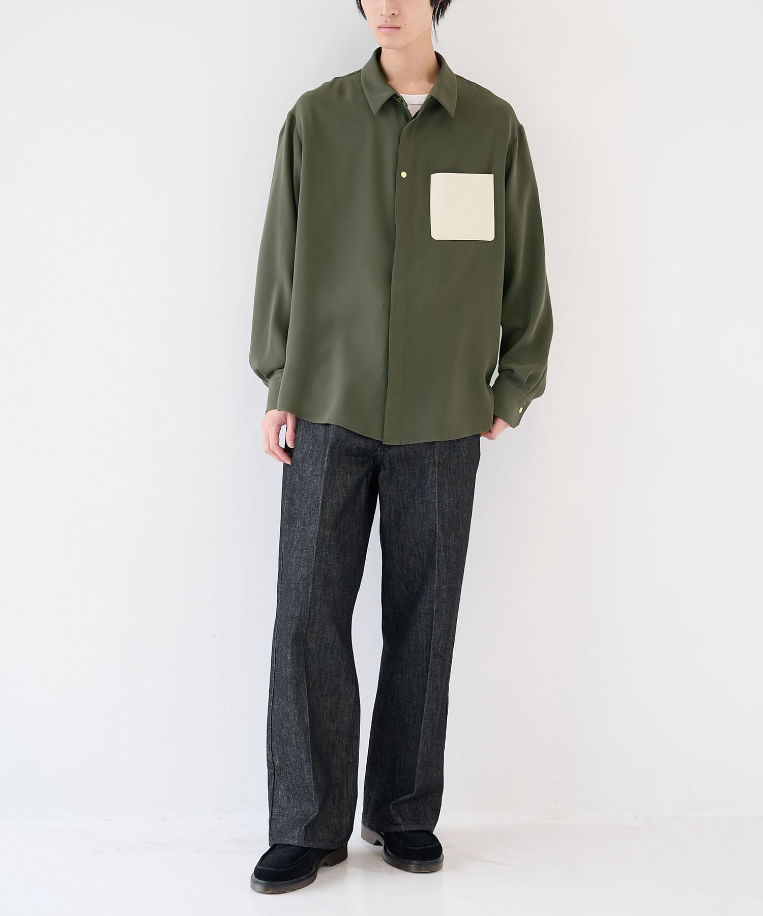 別注 Leather Pocket L/S Shirts CULLNI