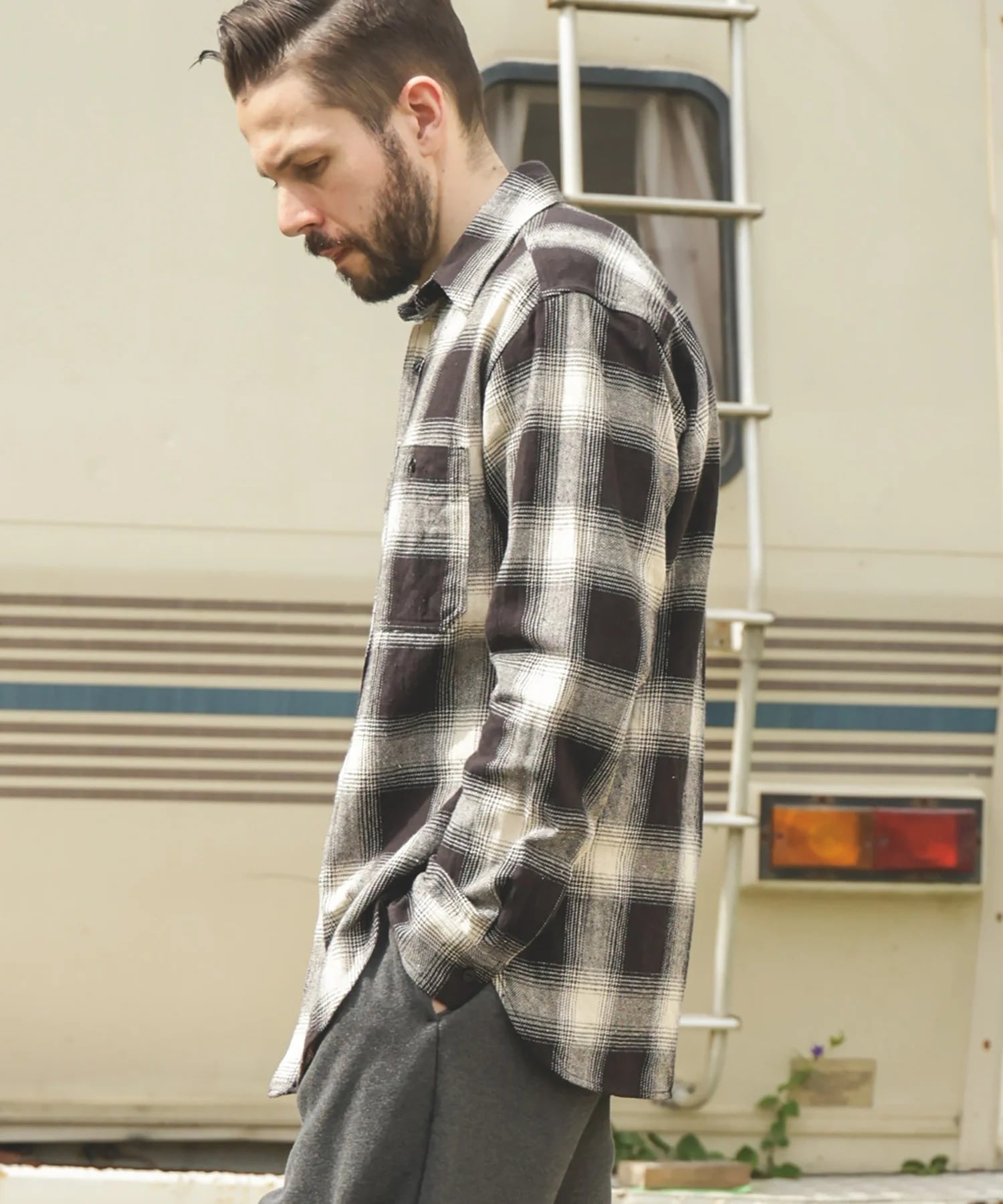 OMBRE CHECK NEL /WORK SHIRT MR.OLIVE