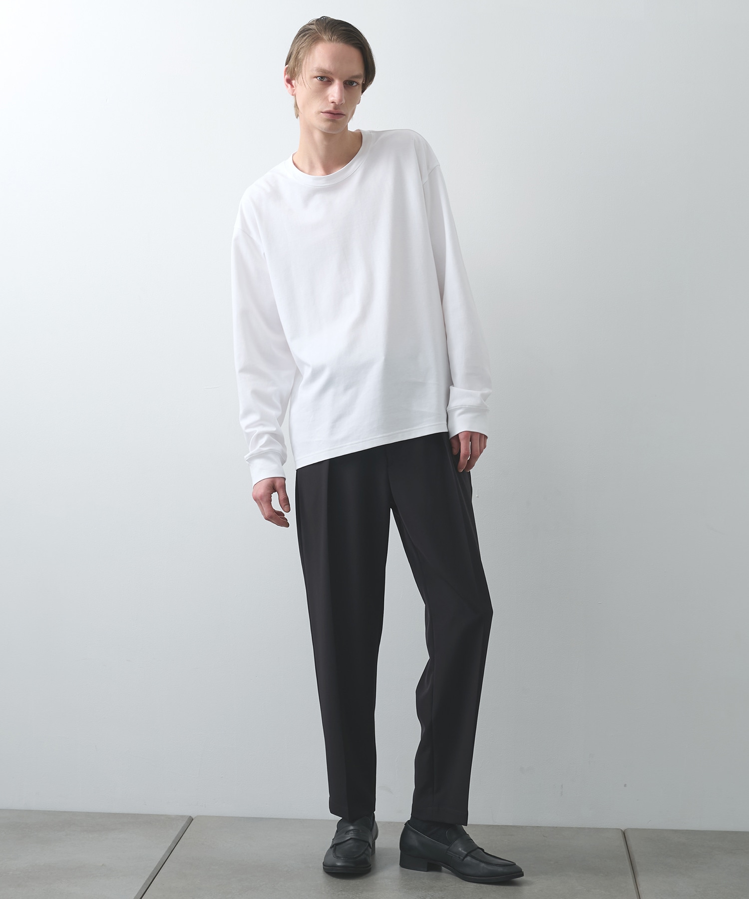 COTTON DOUBLE FACE OVERSIZED L/S TEE ATTACHMENT