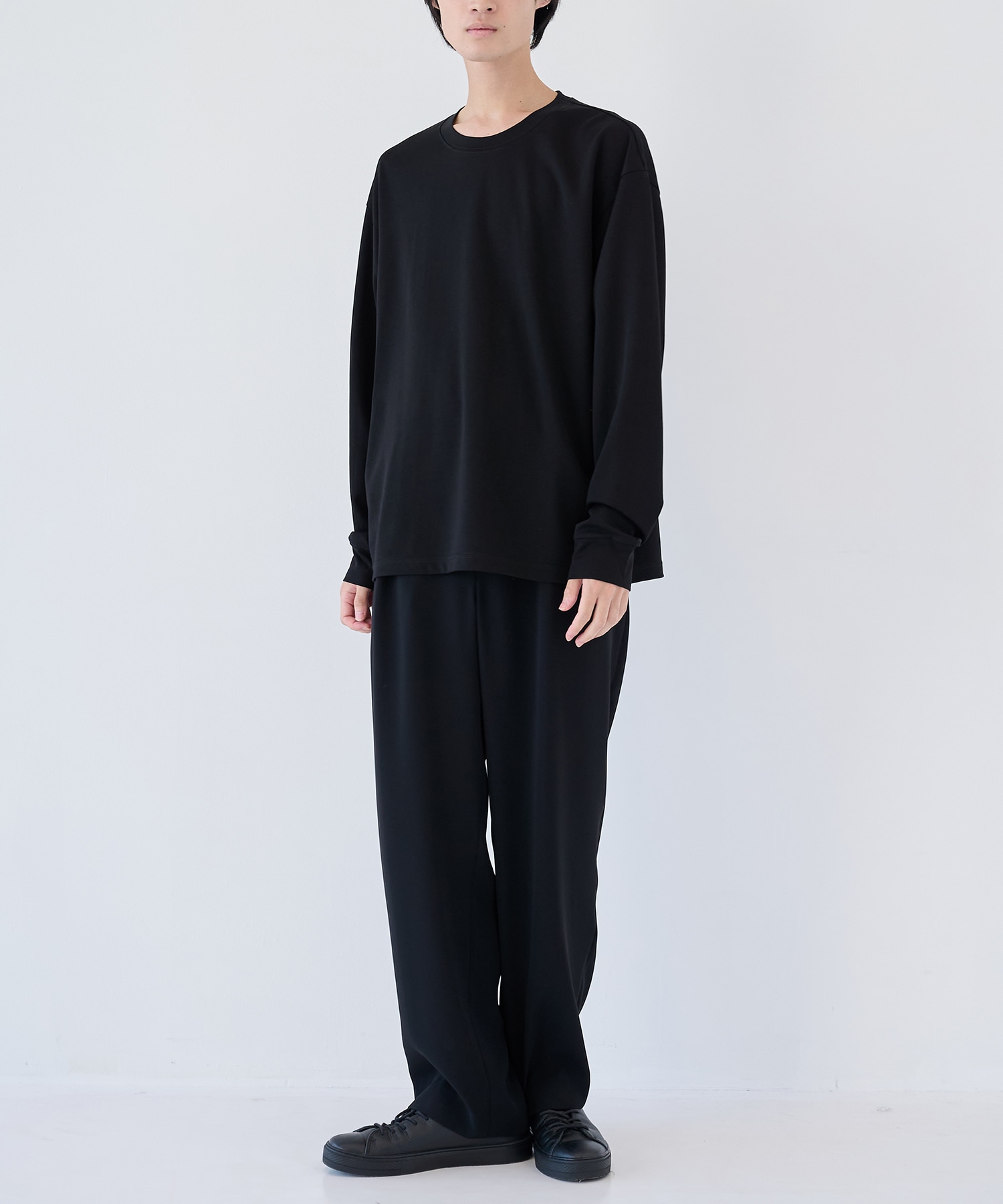COTTON DOUBLE FACE OVERSIZED L/S TEE ATTACHMENT