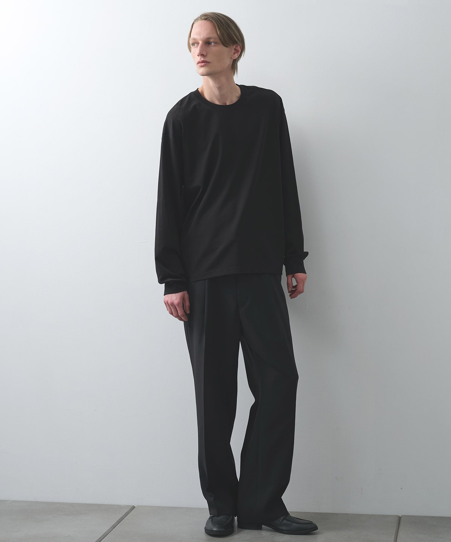 COTTON DOUBLE FACE OVERSIZED L/S TEE ATTACHMENT