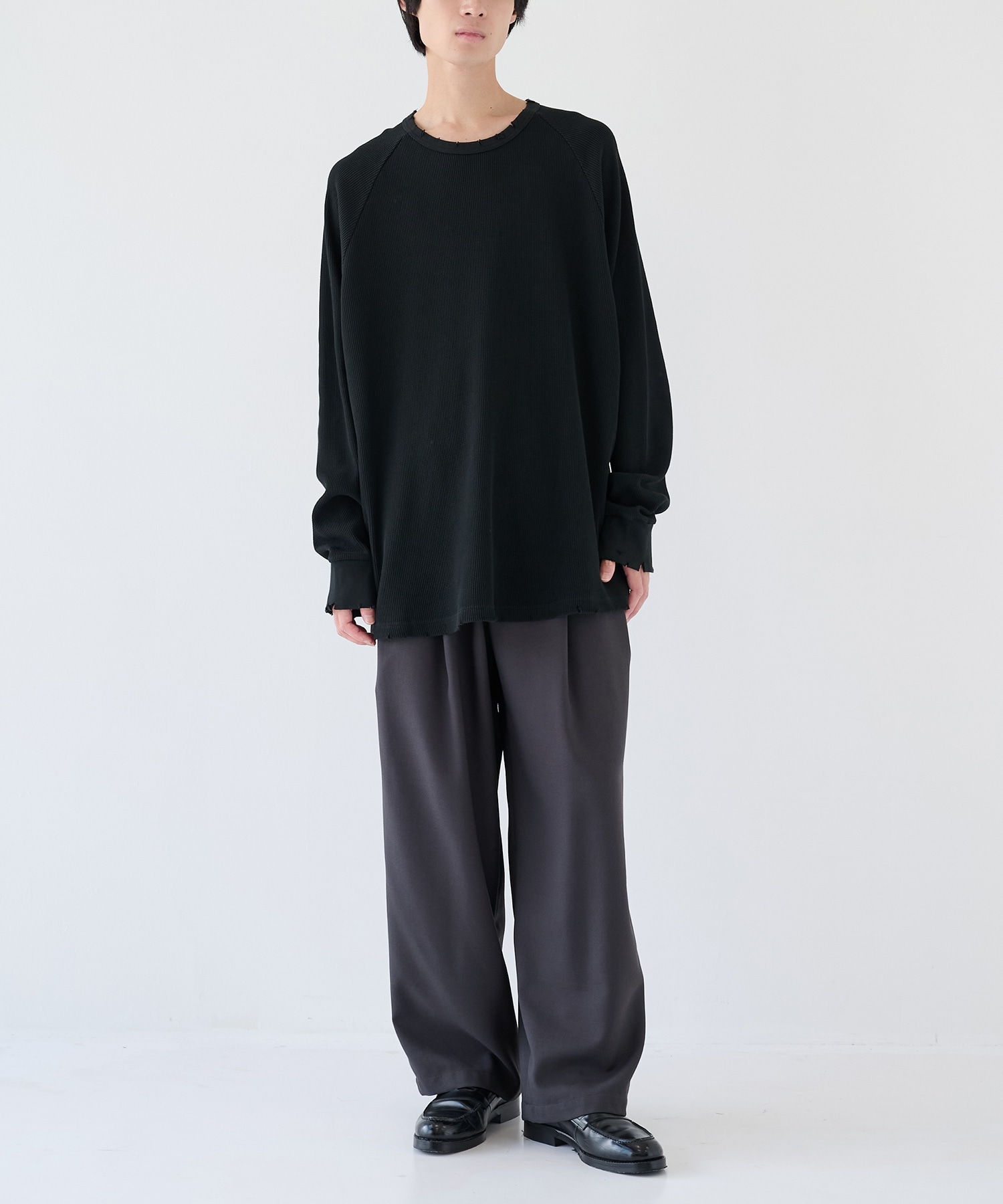 別注 18G Garment Dye Waffle Damage KANEMASA PHIL.